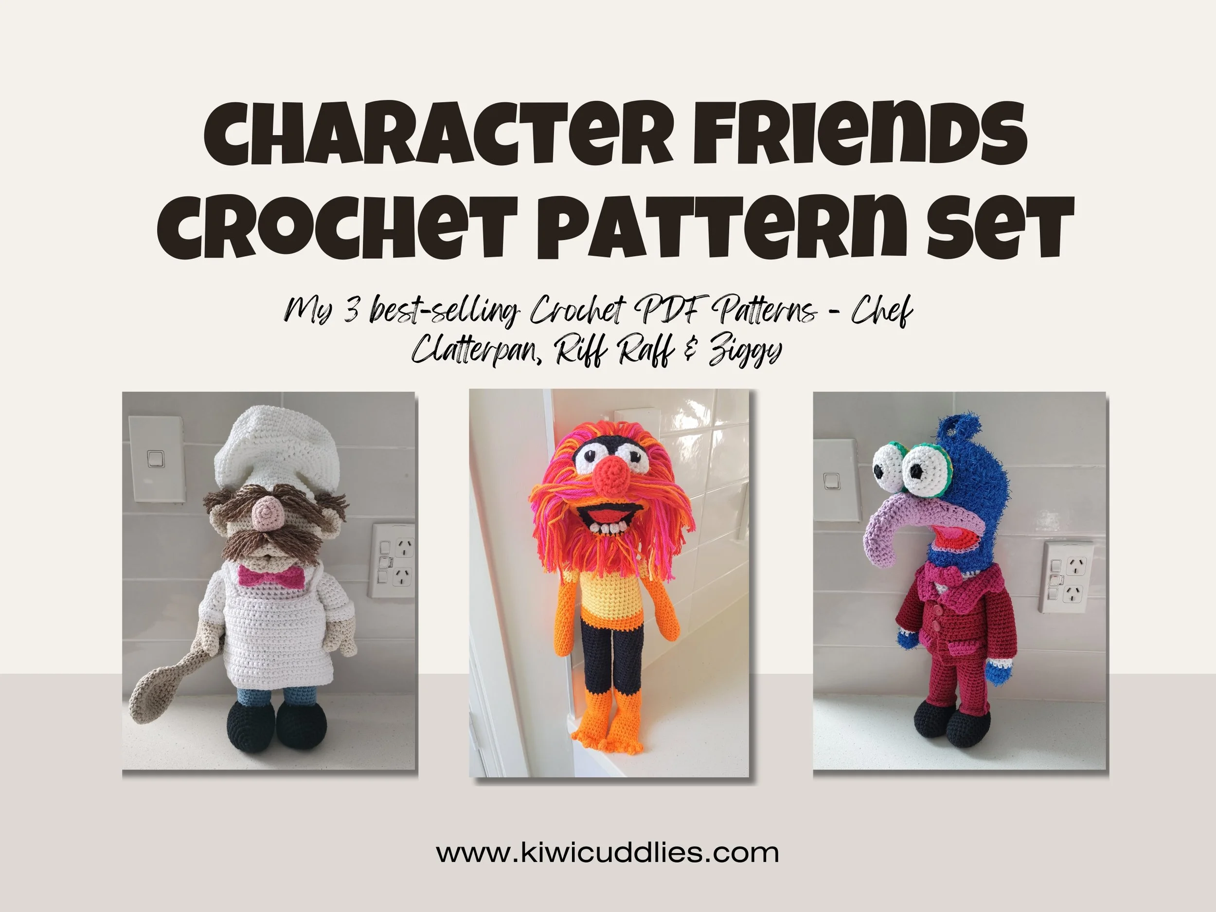 Character Friends 3-Pattern Crochet Bundle