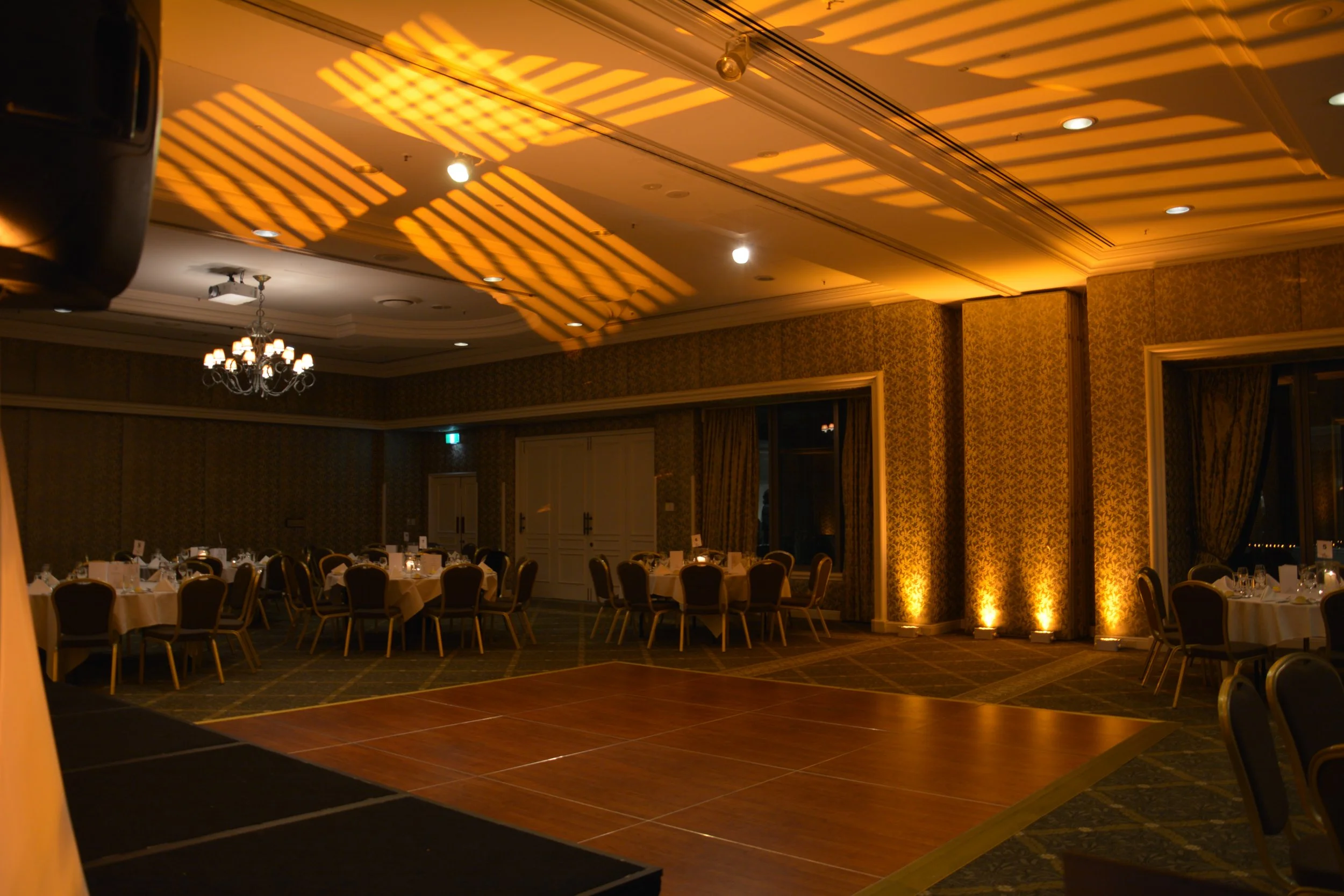 Stanford Plaza Corporate event - Branded Coloured Monogram Premium DJ hire, sound and lighting for weddings, corporate events, school formals and private celebrations across Brisbane, Gold Coast, Toowoomba and South East Queensland