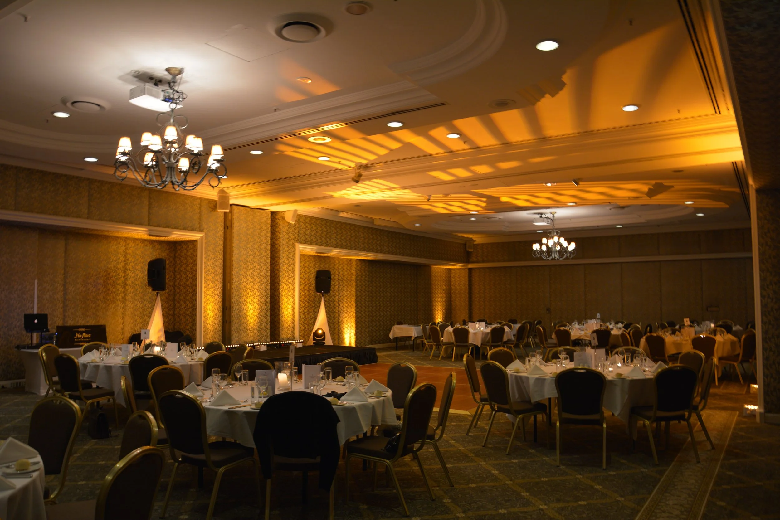 Stanford Plaza Corporate event - Branded Coloured Monogram Premium DJ hire, sound and lighting for weddings, corporate events, school formals and private celebrations across Brisbane, Gold Coast, Toowoomba and South East Queensland