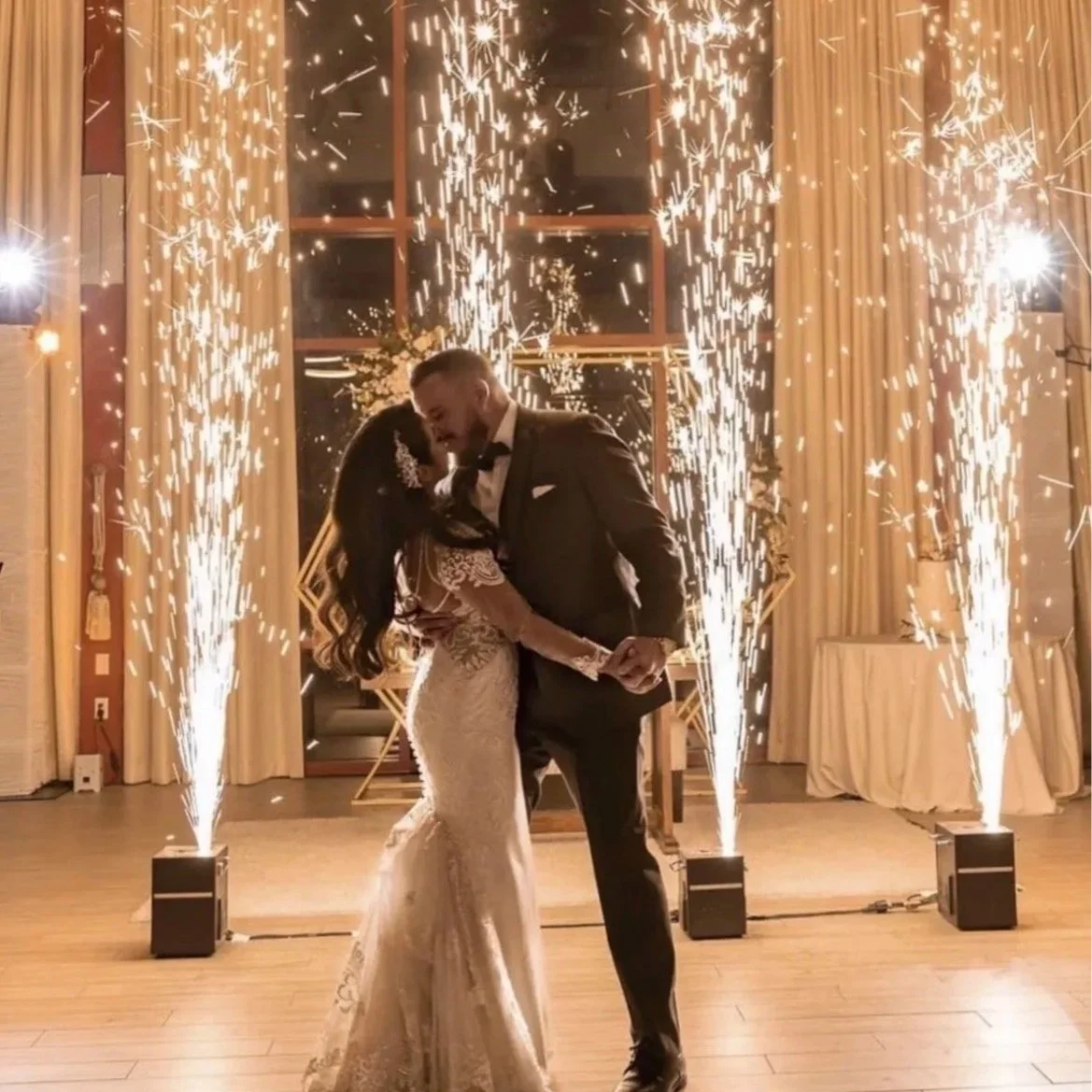 Brisbane Elegant wedding reception with professional DJ entertainment, premium sound, dancefloor lighting and ambient uplighting
