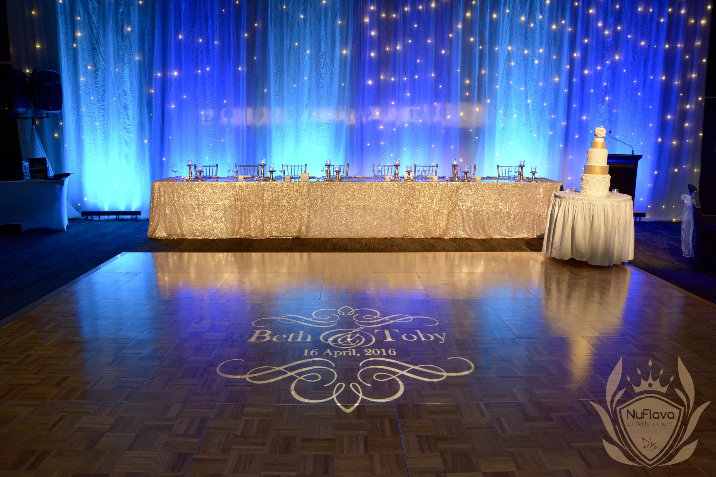 Personalised Monogram on dancefloor - Hotel Grand Chancellor Brisbane