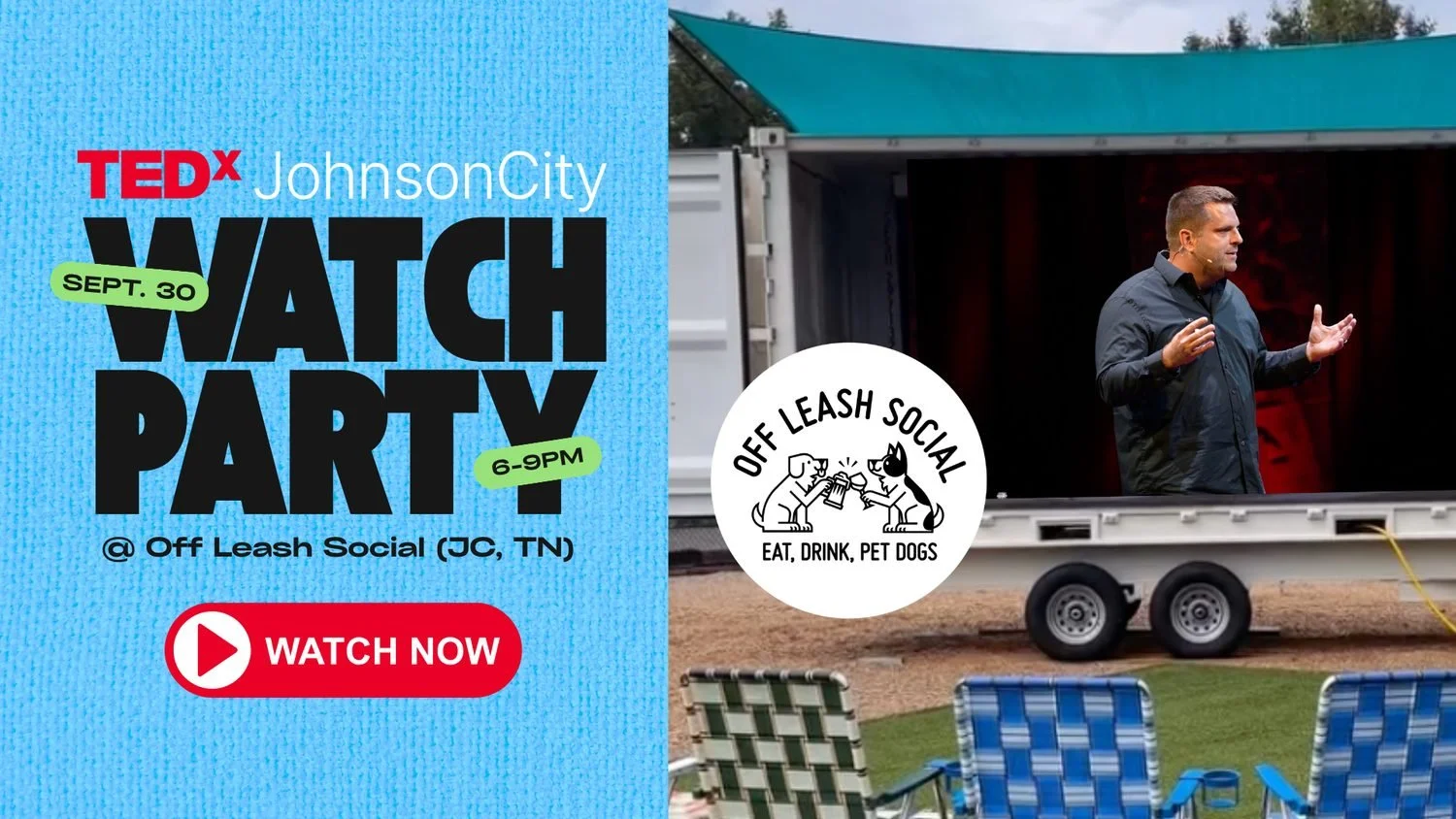 Join us at Off Leash for a viewing party of TedX Talks Johnson City