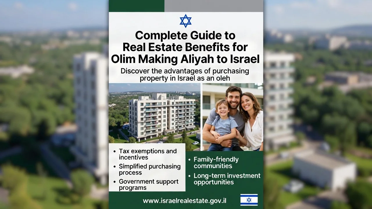 Complete Guide to Real Estate Benefits for Olim Making Aliyah to Israel