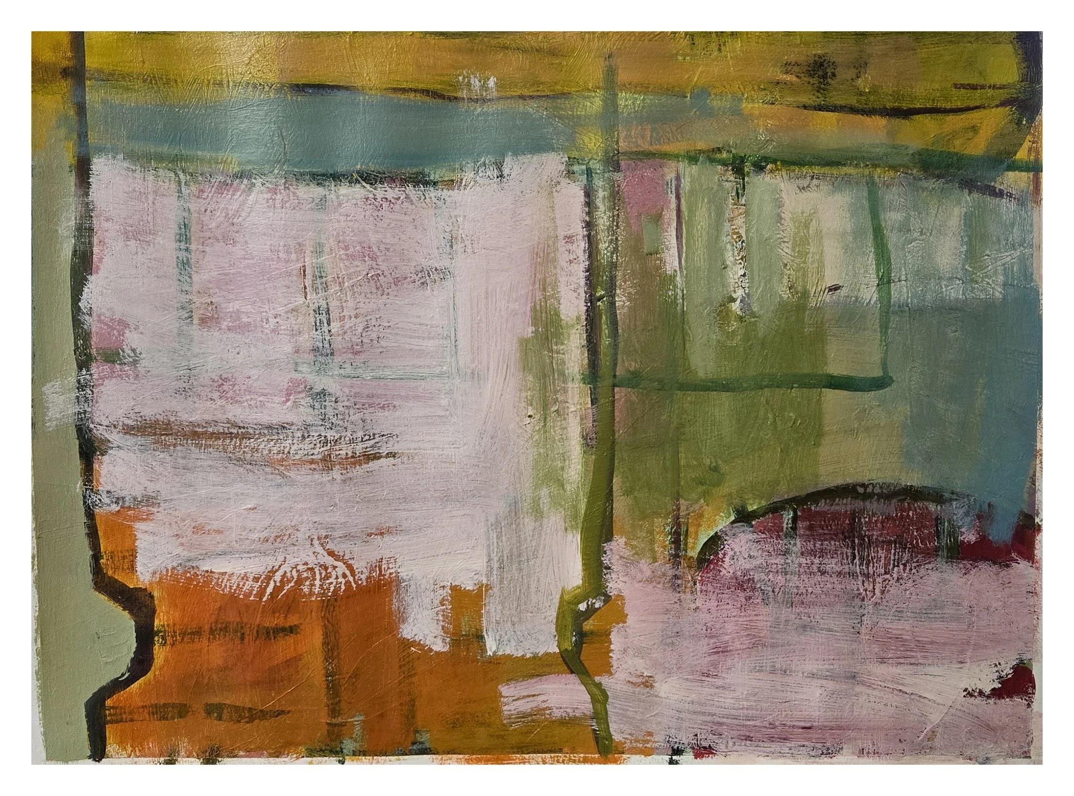 Wasn't there an Orange Room
16x20
Acrylic on mixed media on paper