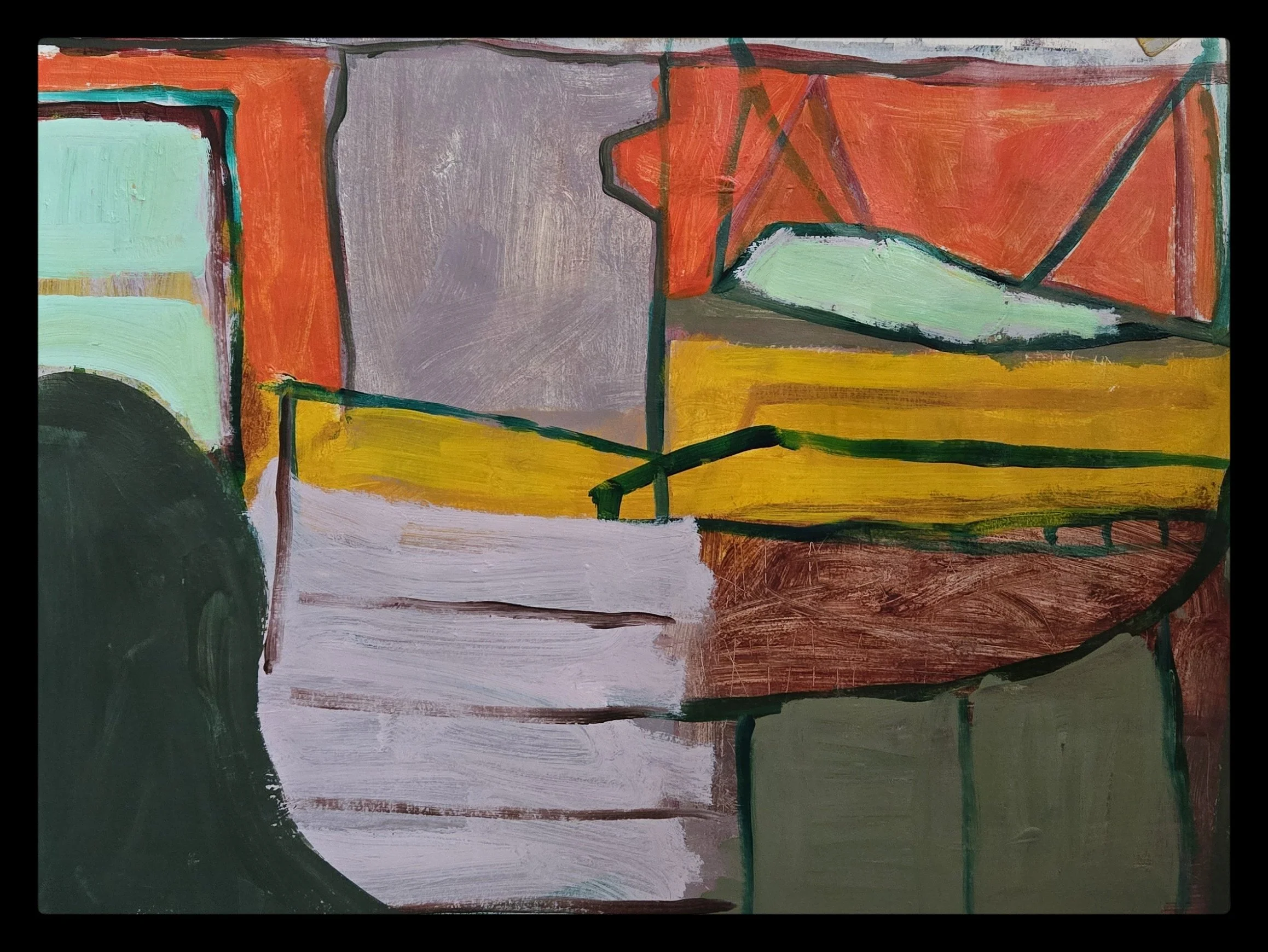 Across the Barracks
16x20
Acrylic, mixed media on paper