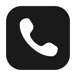 Icon of a telephone handset inside a rounded square