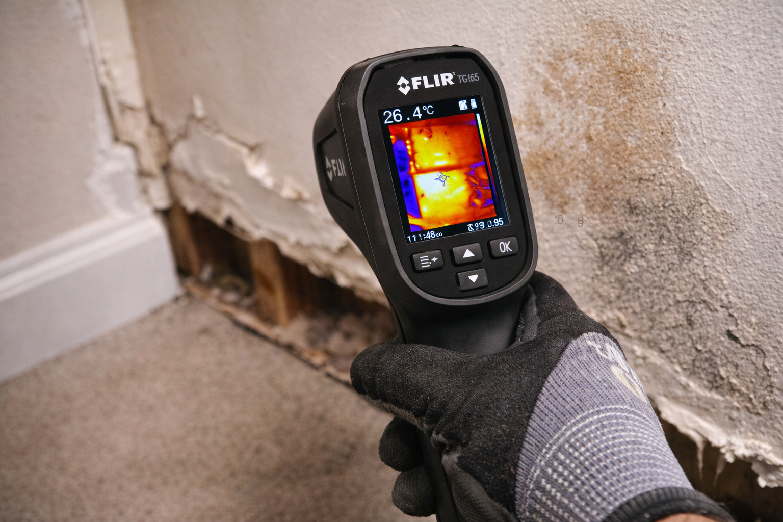 Thermal imaging a water damage loss