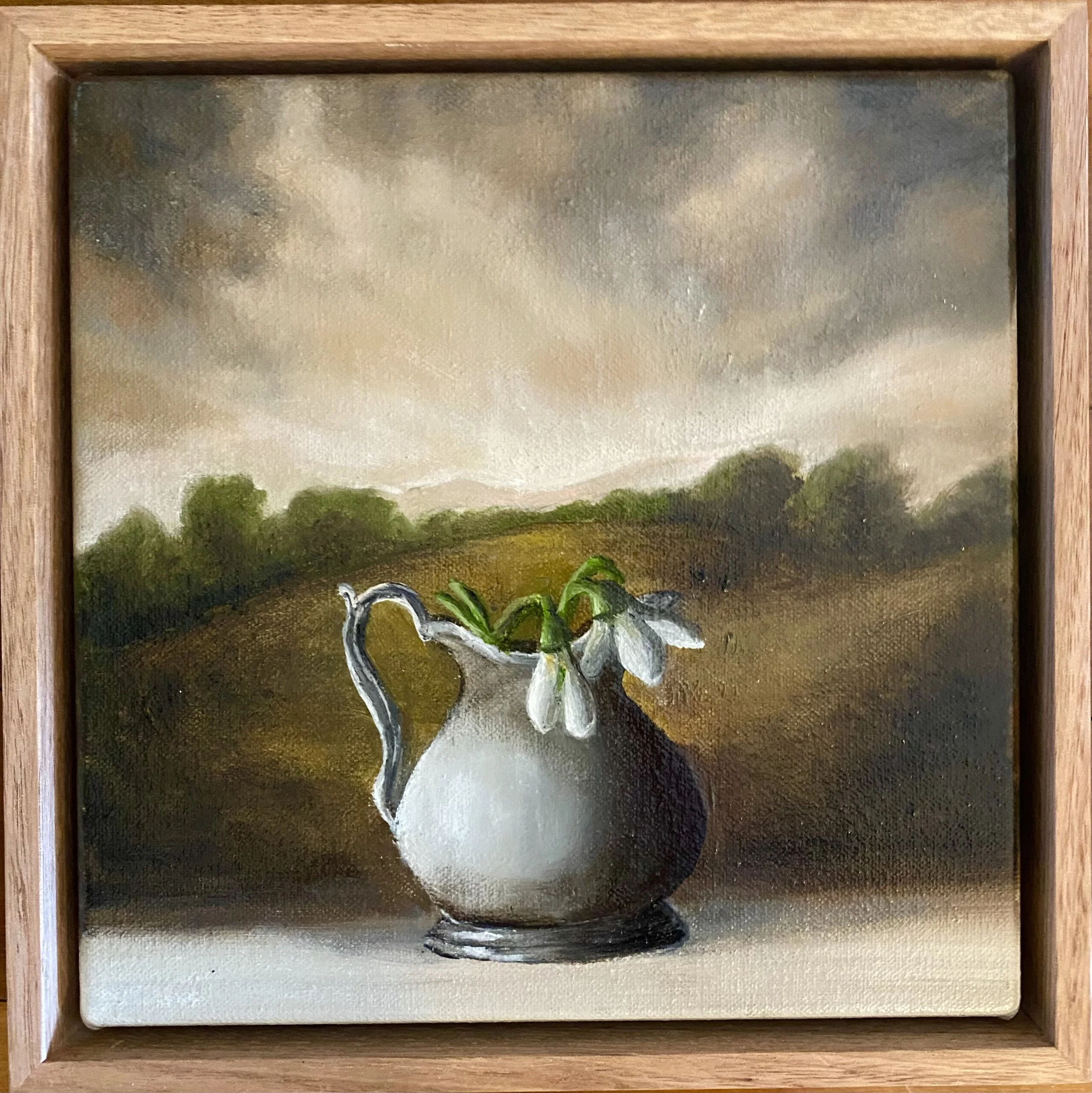 Snowdrops in the Countryside 23 x 23cm Oil
