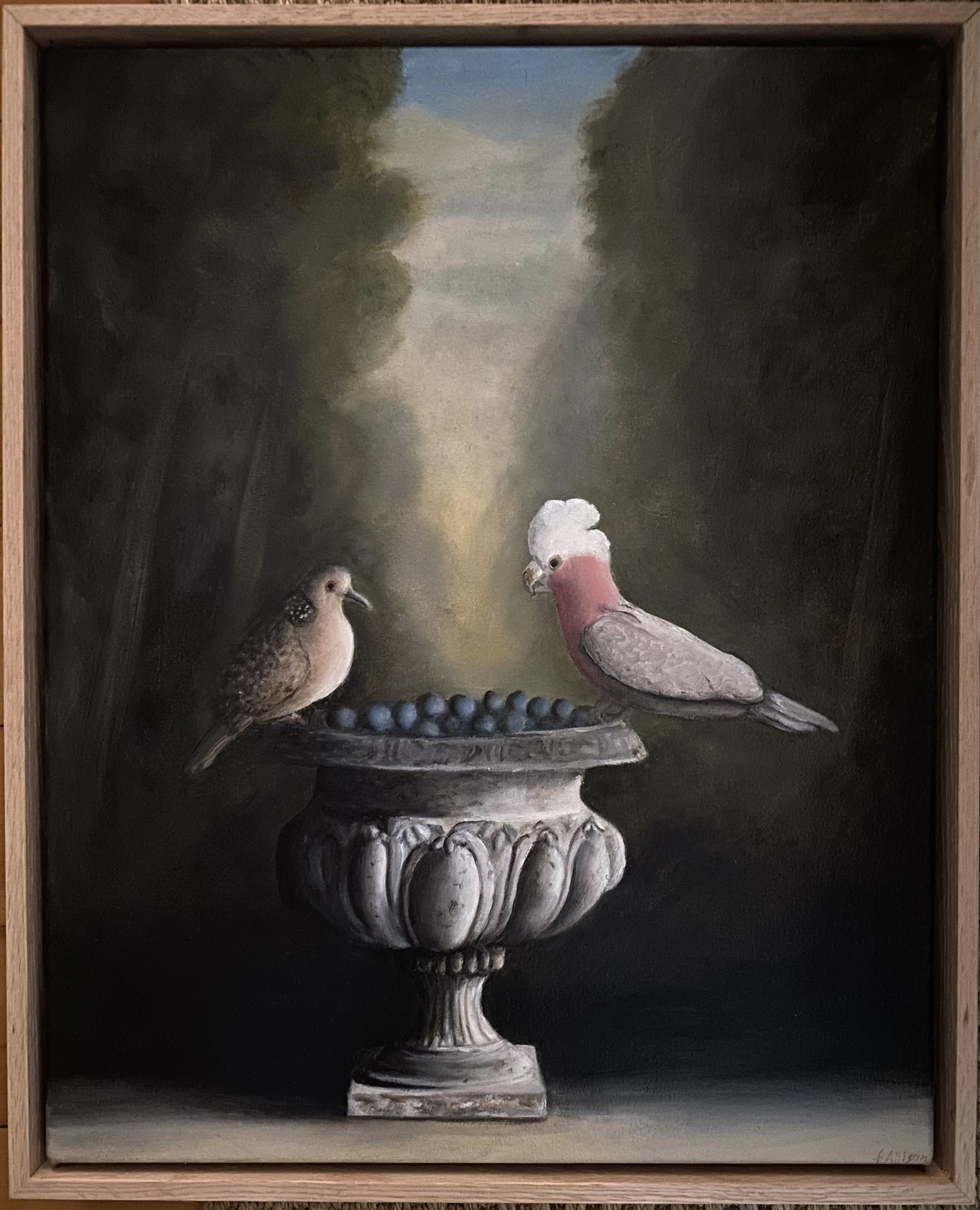 The Conversation 43 x 53cm Oil on canvas, oak frame