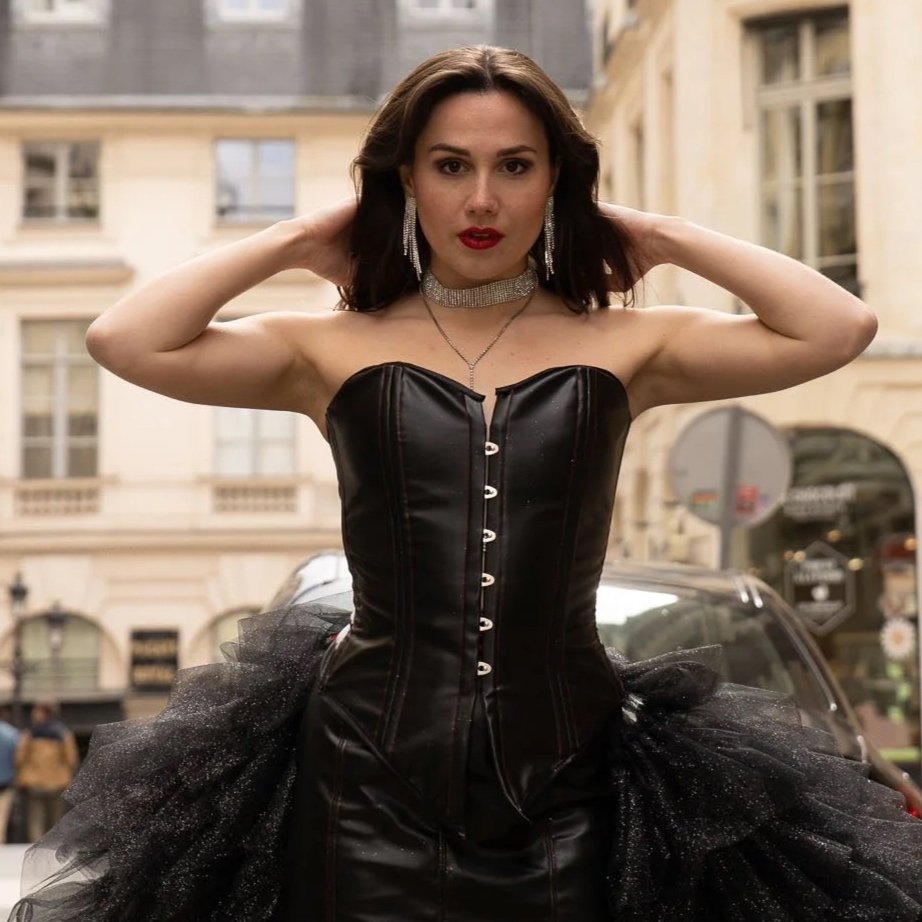Corset Mélanie noir - Cuir