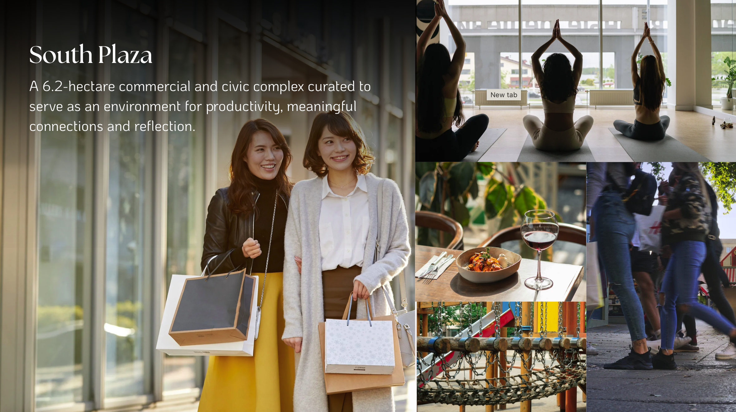 Artist imaged diverse scenes of Susana Heights village shopping lifestyle and commercial experiences.