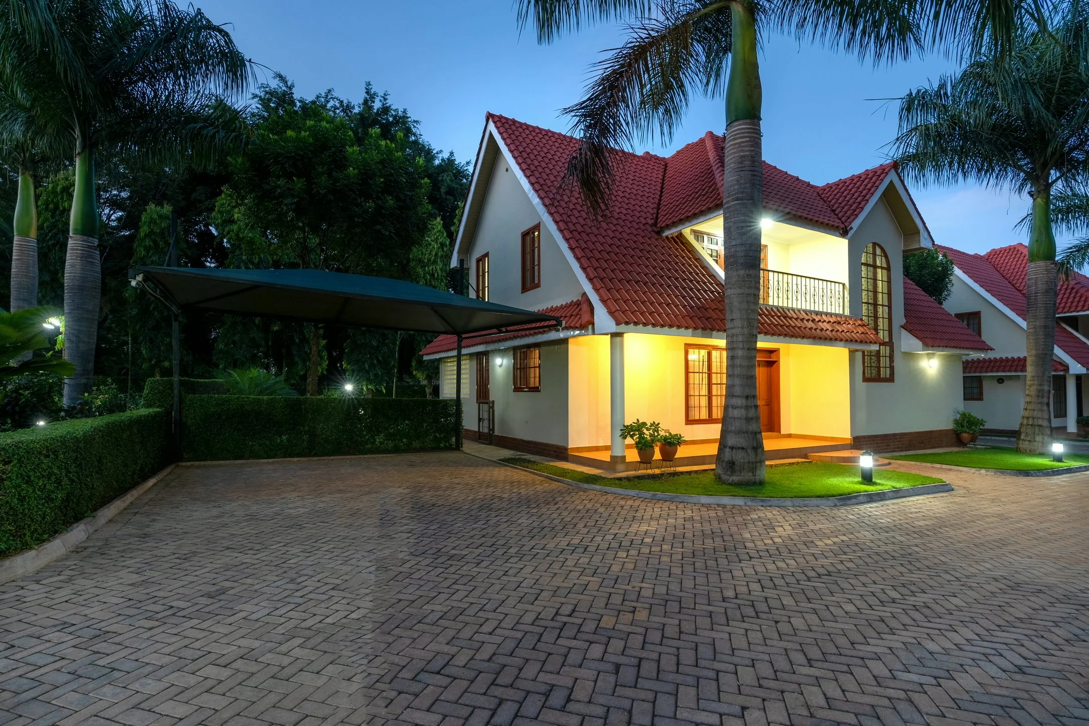 Private parking and garage area at Kibo Homes Moshi villa