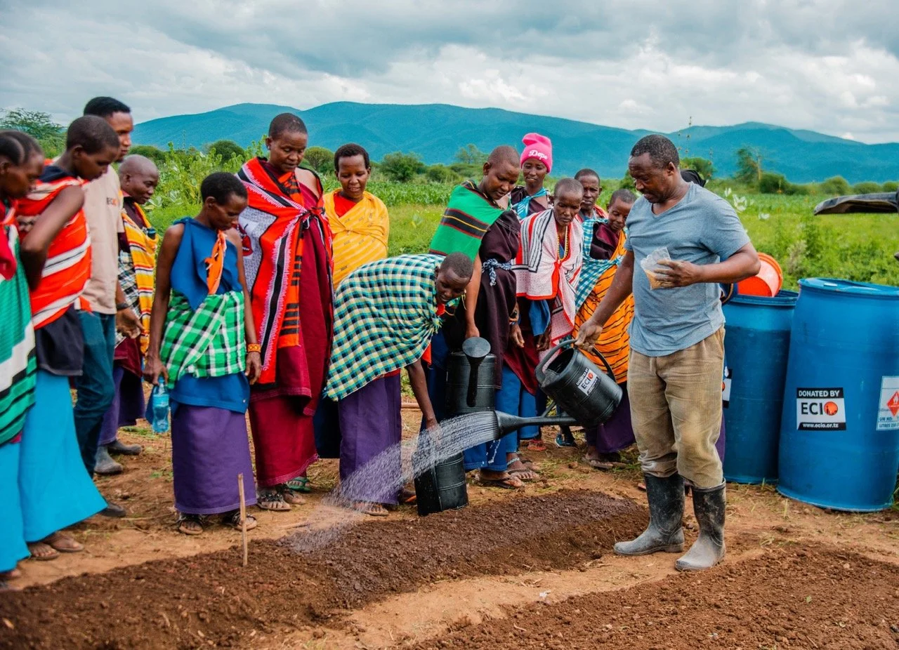 Community agricultural initiative with Maasai farmers supported by ECIO