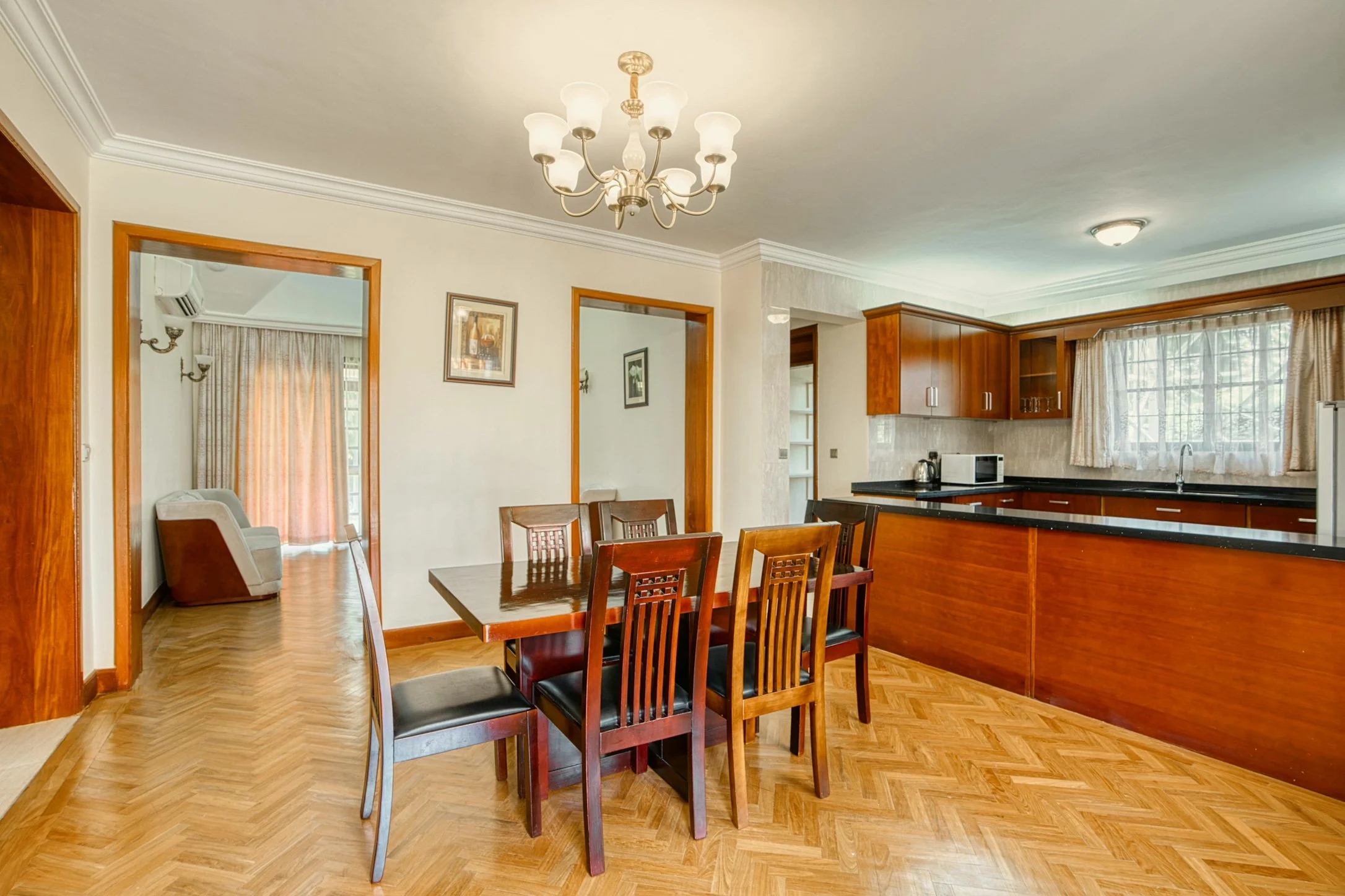 Dining area inside a luxury villa at Kibo Homes Moshi