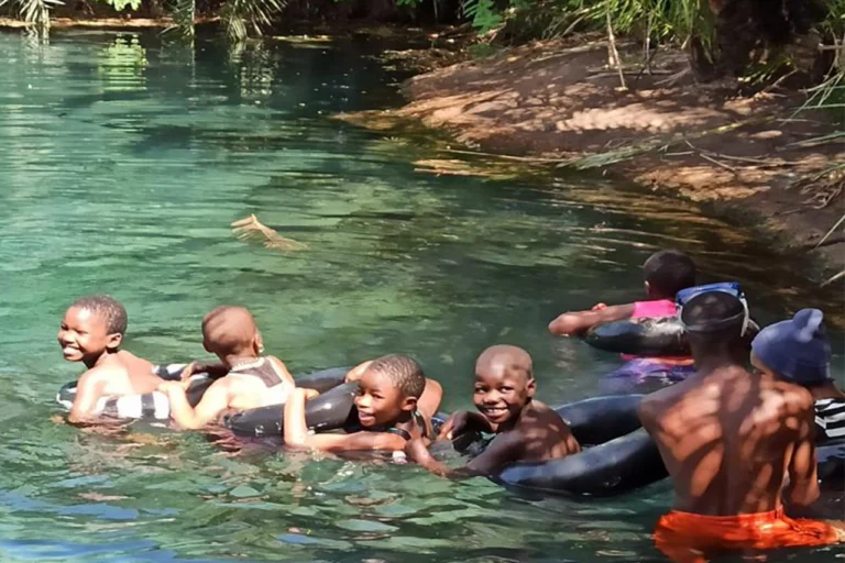 Children from Grace Orphanage enjoying time at Kikuletwa Hot Springs