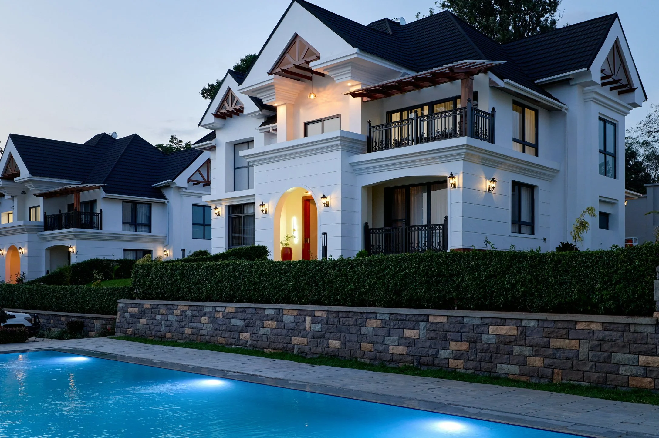 Exterior of a luxury villa at Kibo Homes Arusha within a private gated compound