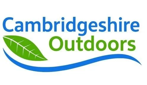 Cambridgeshire Outdoors logo with a green leaf and blue wave design.