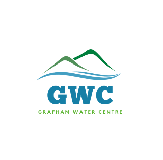Graham Water Centre logo featuring stylized mountain and water waves