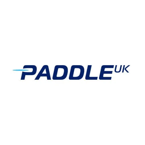 Paddle UK logo with blue stylized paddle graphic and text on a white background.