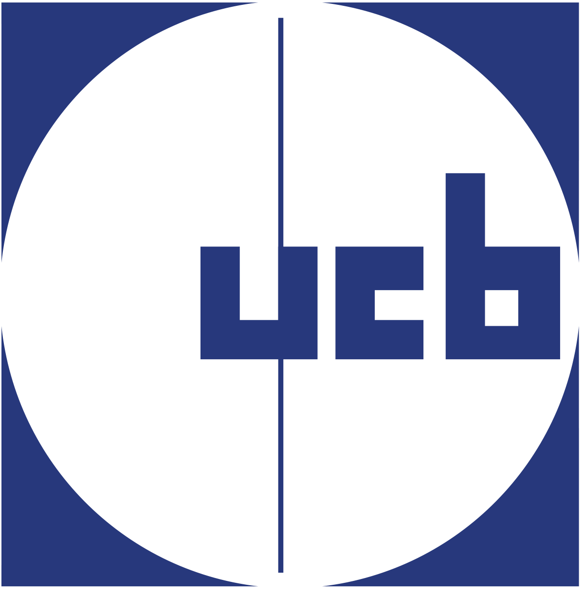 Logo circulaire avec texte en Cyrillic sur fond bleu foncé.