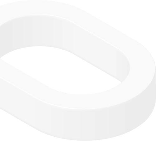 A gray, oval-shaped object with a hollow center on a black background.