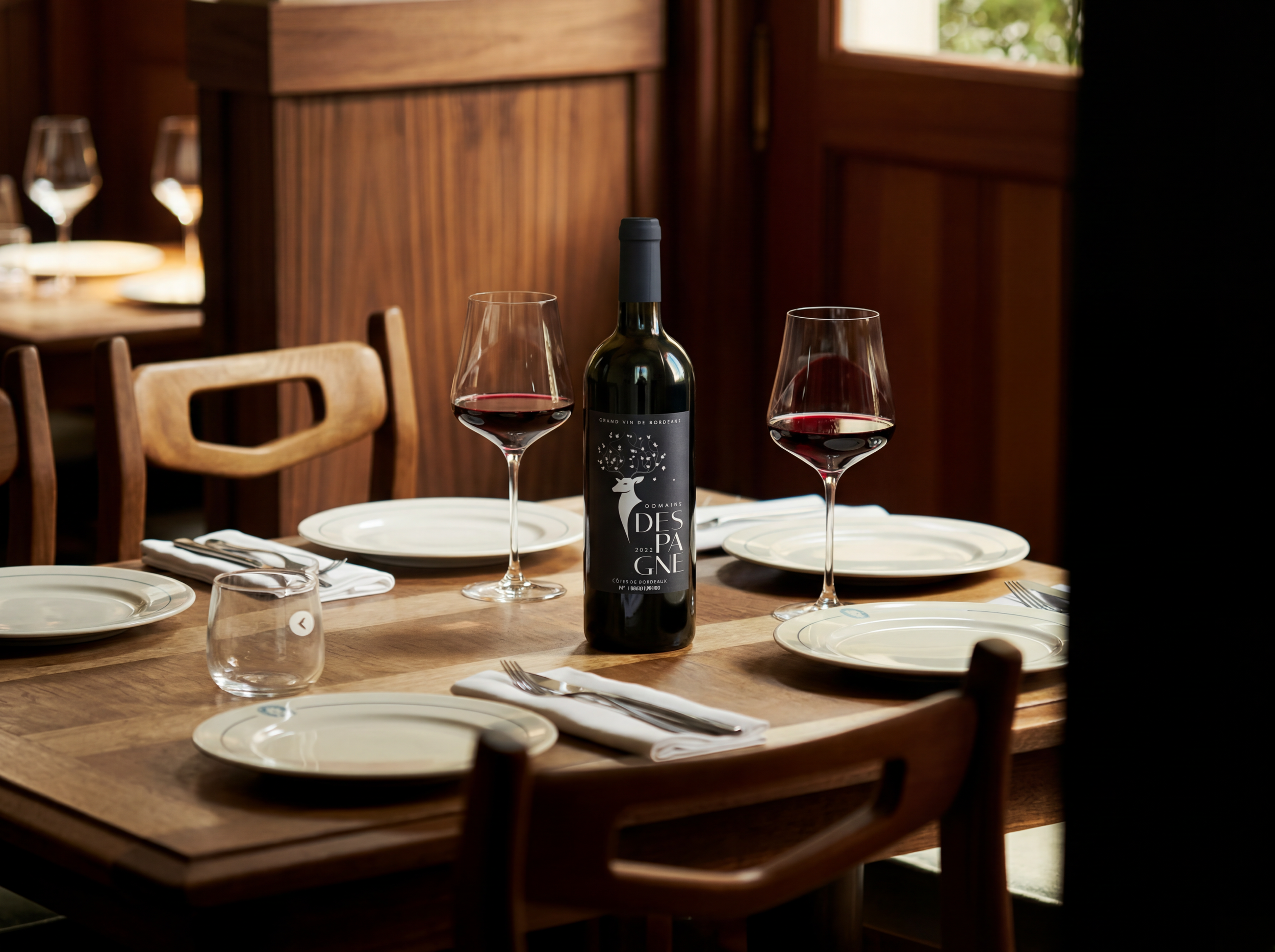 Domaine Despagne sur table de restaurant