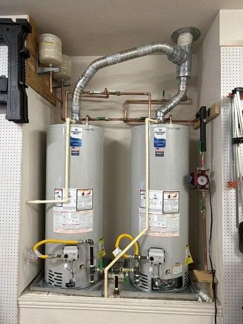 100 gallon in series tanked water heaters.