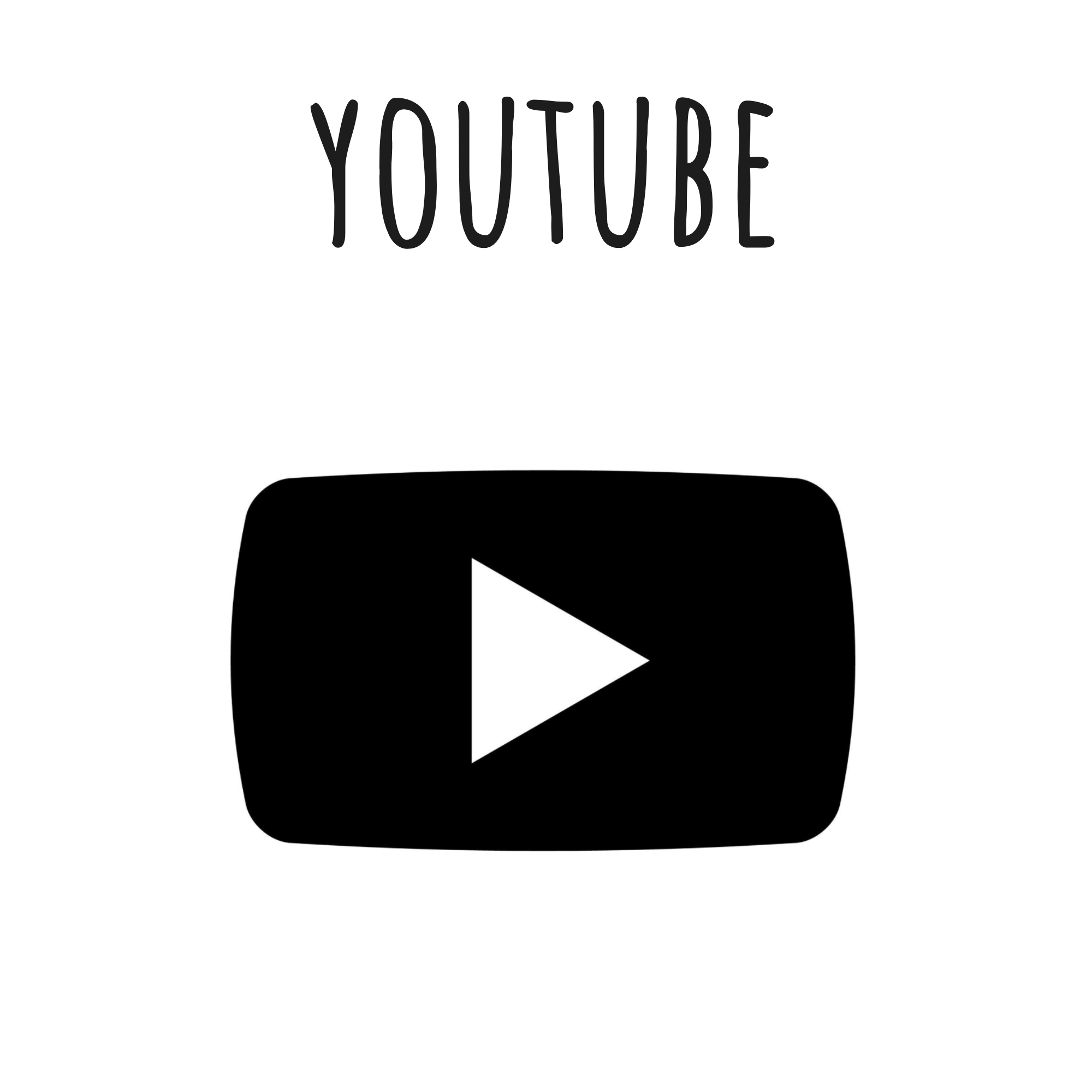 YouTube logo in black and white.