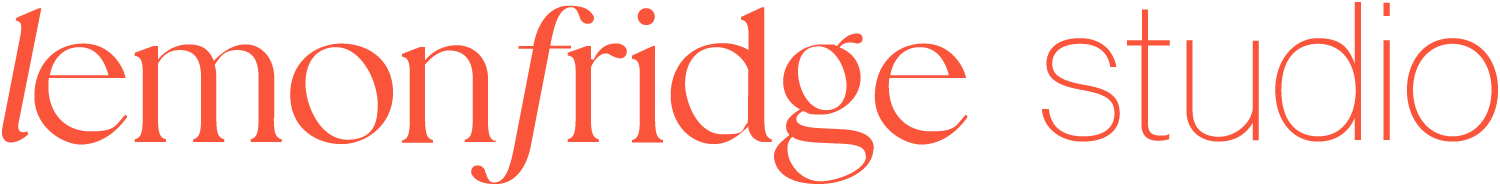 Lemonfidge Studio logo with the words "lemonfidge studio" in orange and red text.
