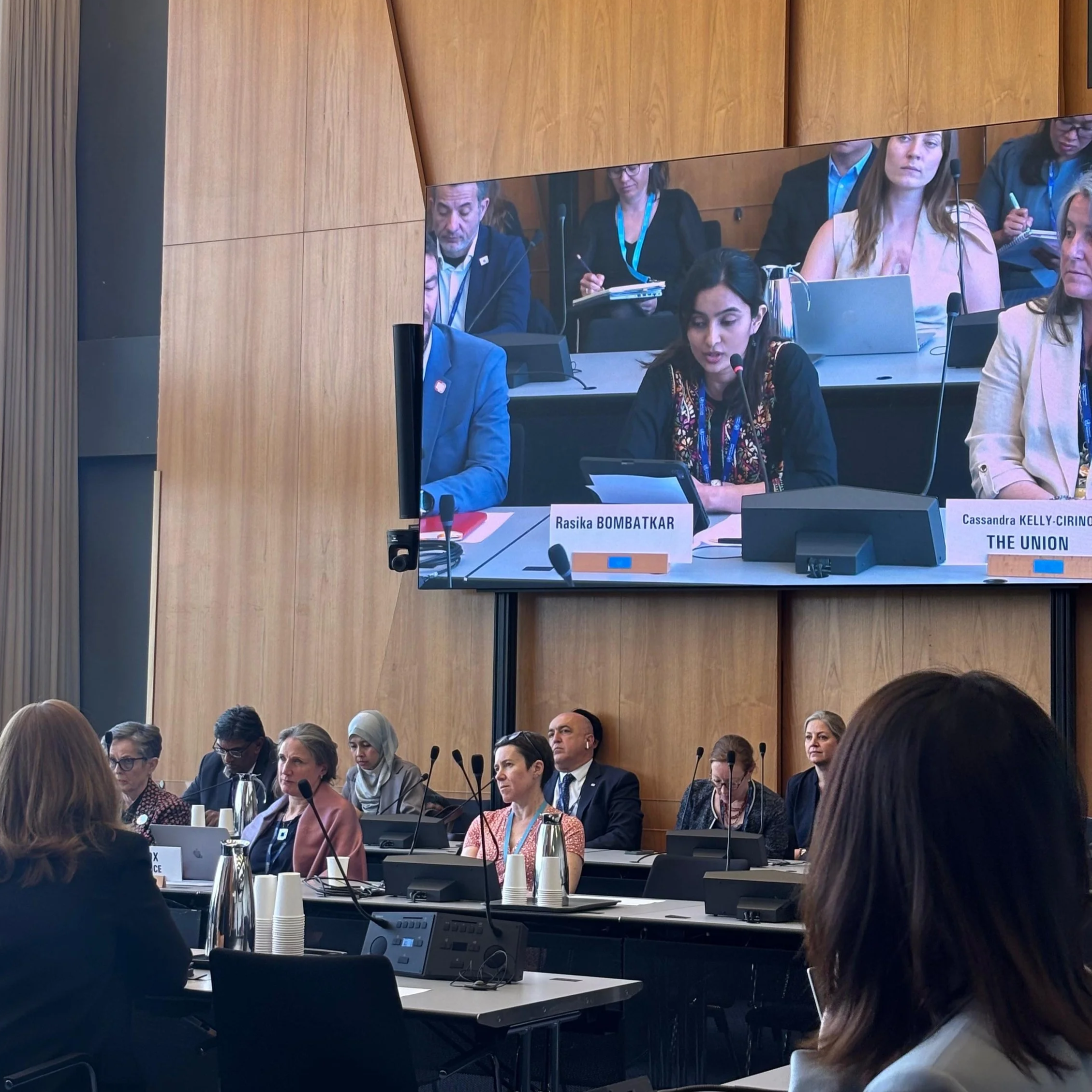 Rasika Bombatkar, WHO Technical Advisor and lung cancer advocate, speaking at the official WHA79 side event on integrated lung health at WHO headquarters, Geneva, 20 May 2026.