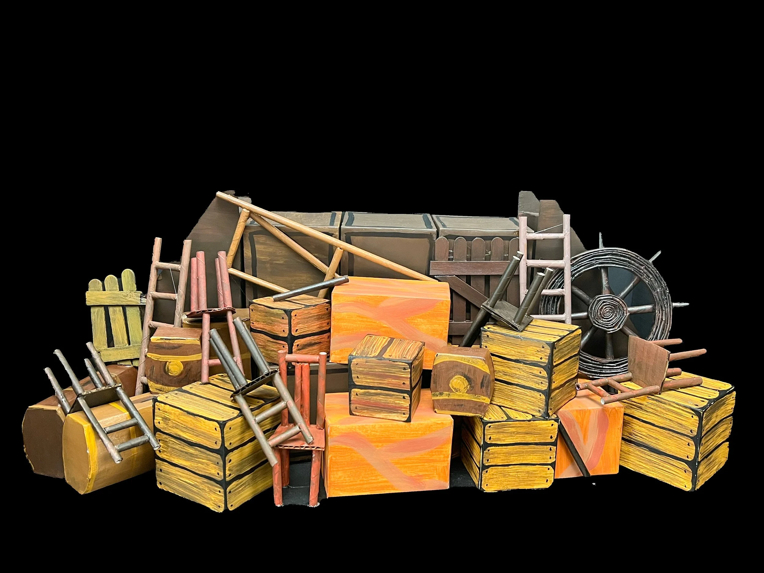 3D paper replica model of The Barricade for Les Misérables, Axminster, 2025