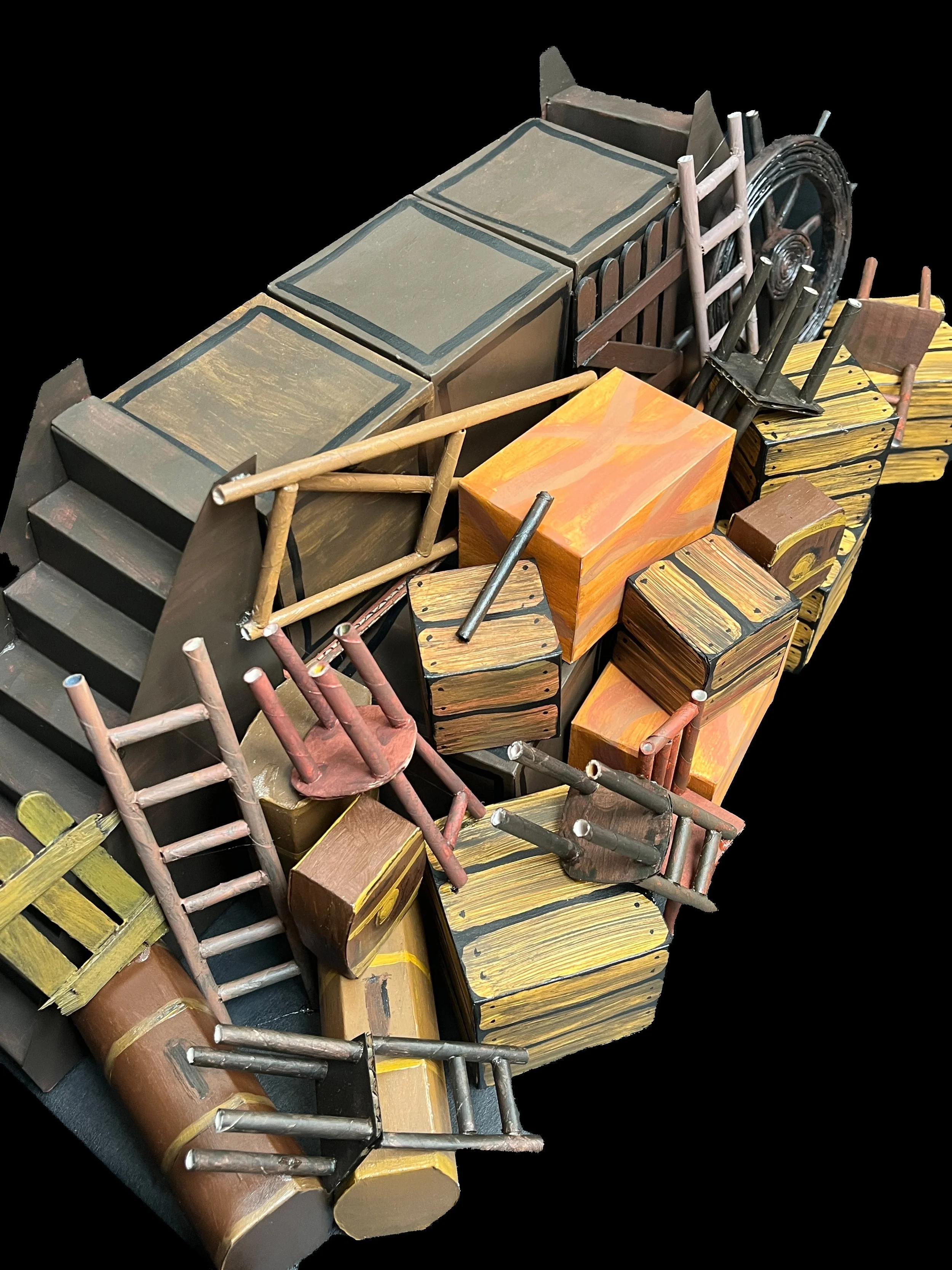 3D paper replica model of The Barricade for Les Misérables, Axminster, 2025