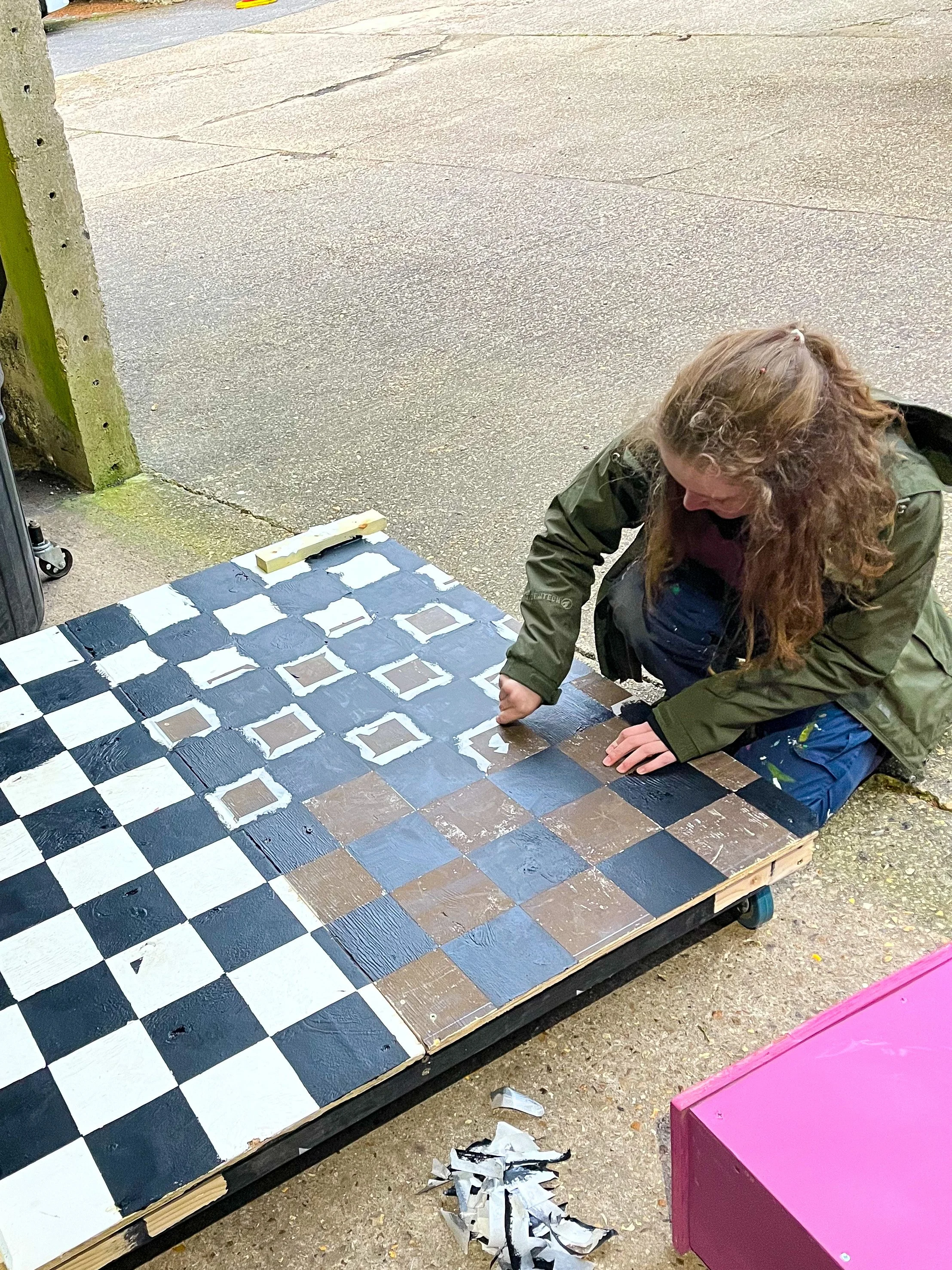 The Candy Shop floor in progress for Charlie and The Chocolate Factory, Bridport 2024