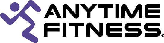 A black figure running against a dark background, with a large purple symbol of a person running in the upper left corner.