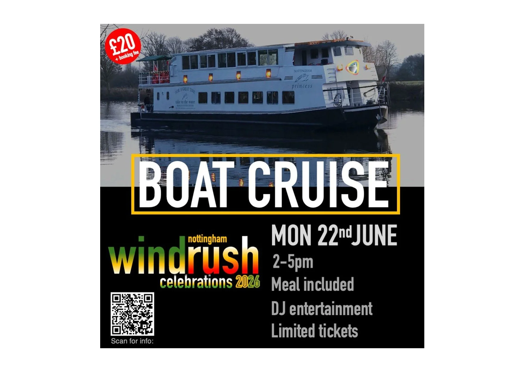 Nottingham Windrush Boat Cruise