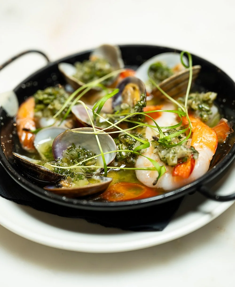 Seafood dishes served at Shuck in Eastbourne.