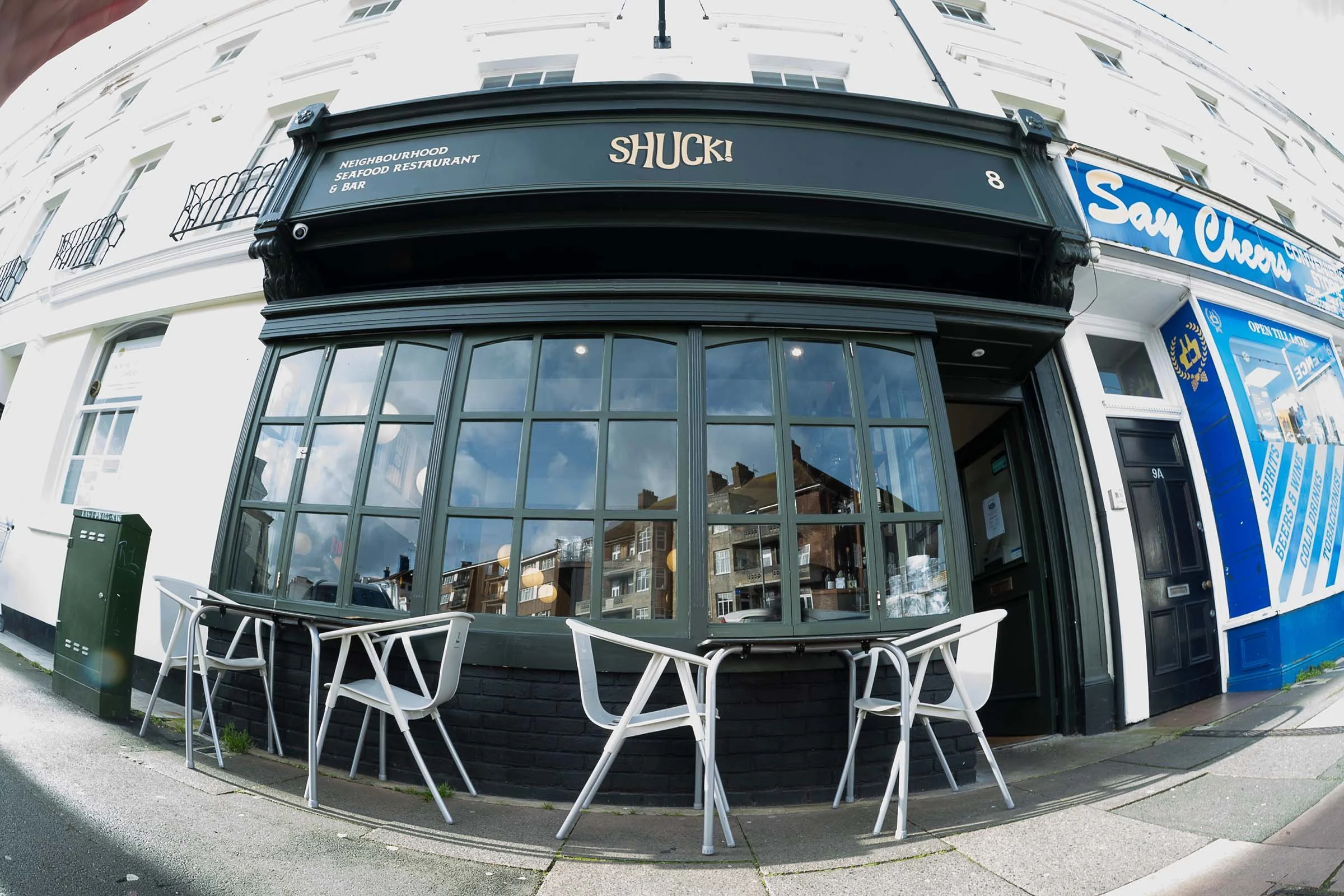 Shuck seafood restaurant at Cornfield Terrace, Eastbourne.