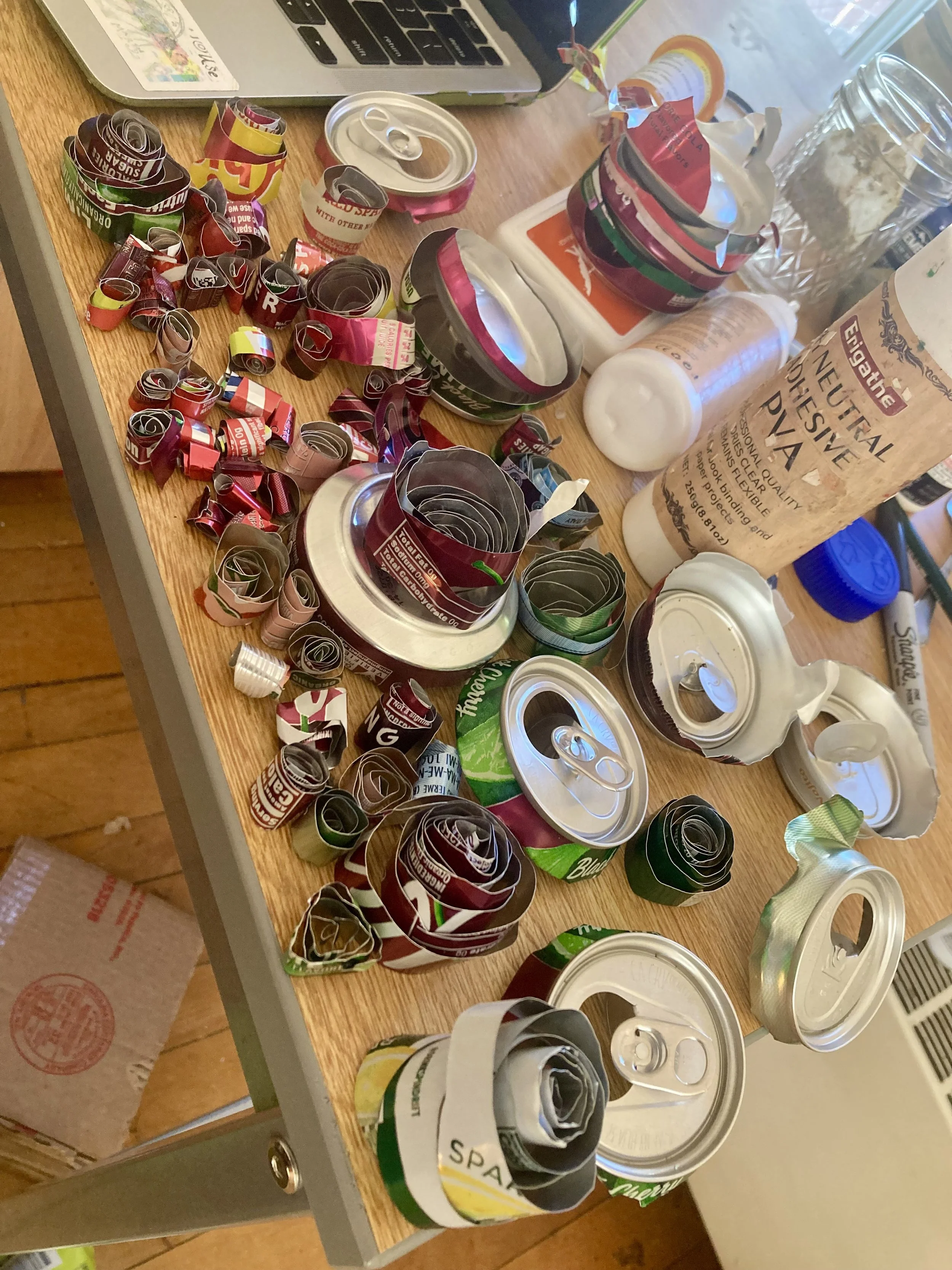 making coils from seltzer cans!