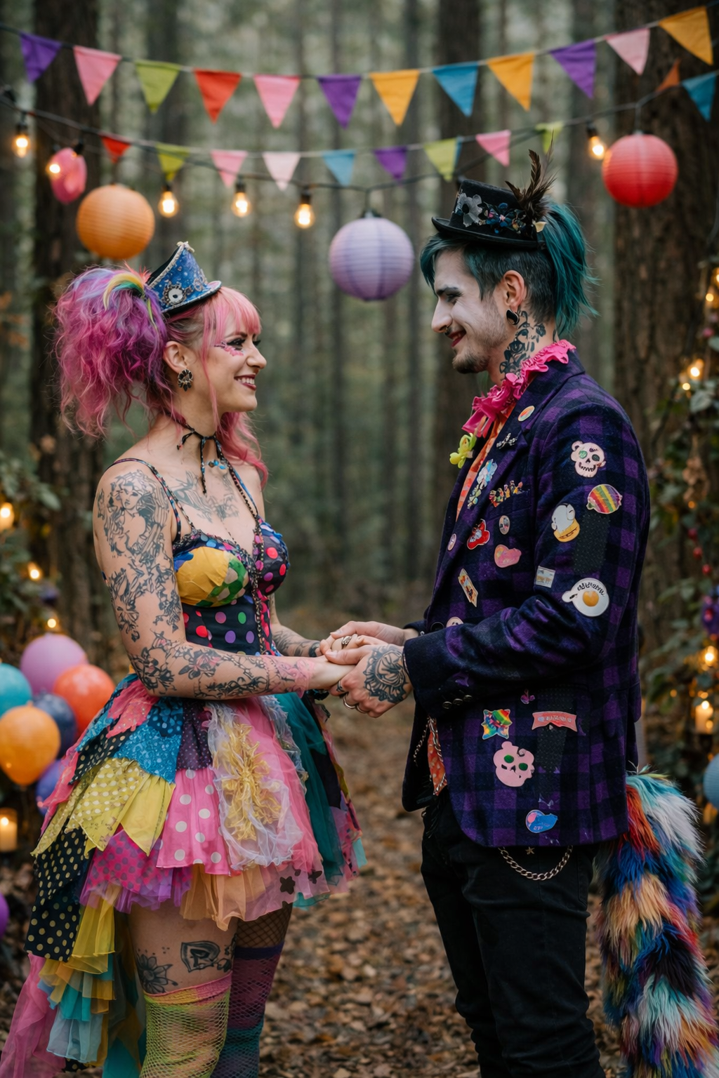 fun wedding in the woods