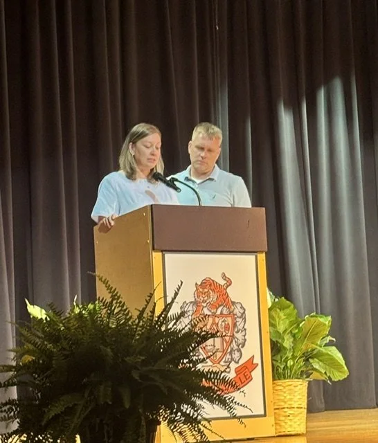 May 21, 2026-Lindsay and Jamie presenting the 1st Jack Steinbrunner Memorial Scholarship to the awardees. 