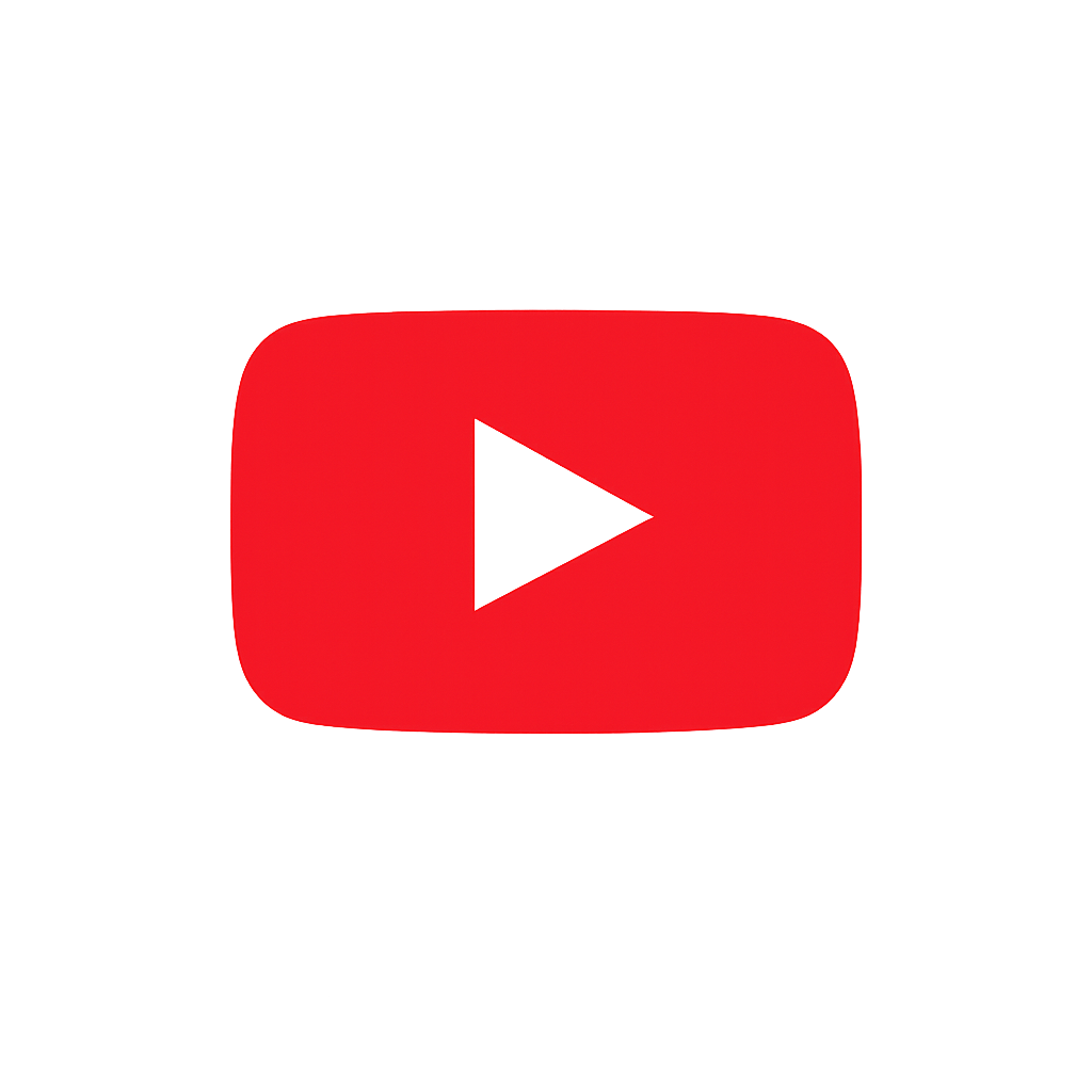 Logo di YouTube con icona play rossa.