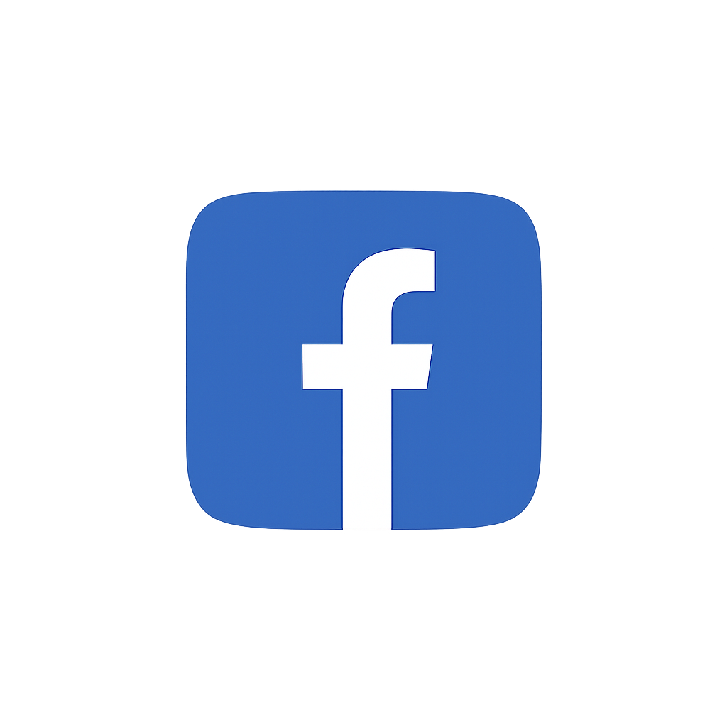 Il logo di Facebook, con sfondo blu e il simbolo F bianco.