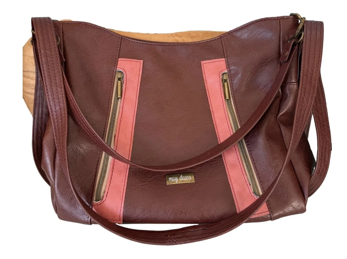 Burgundy and Blush Crossbody Bag