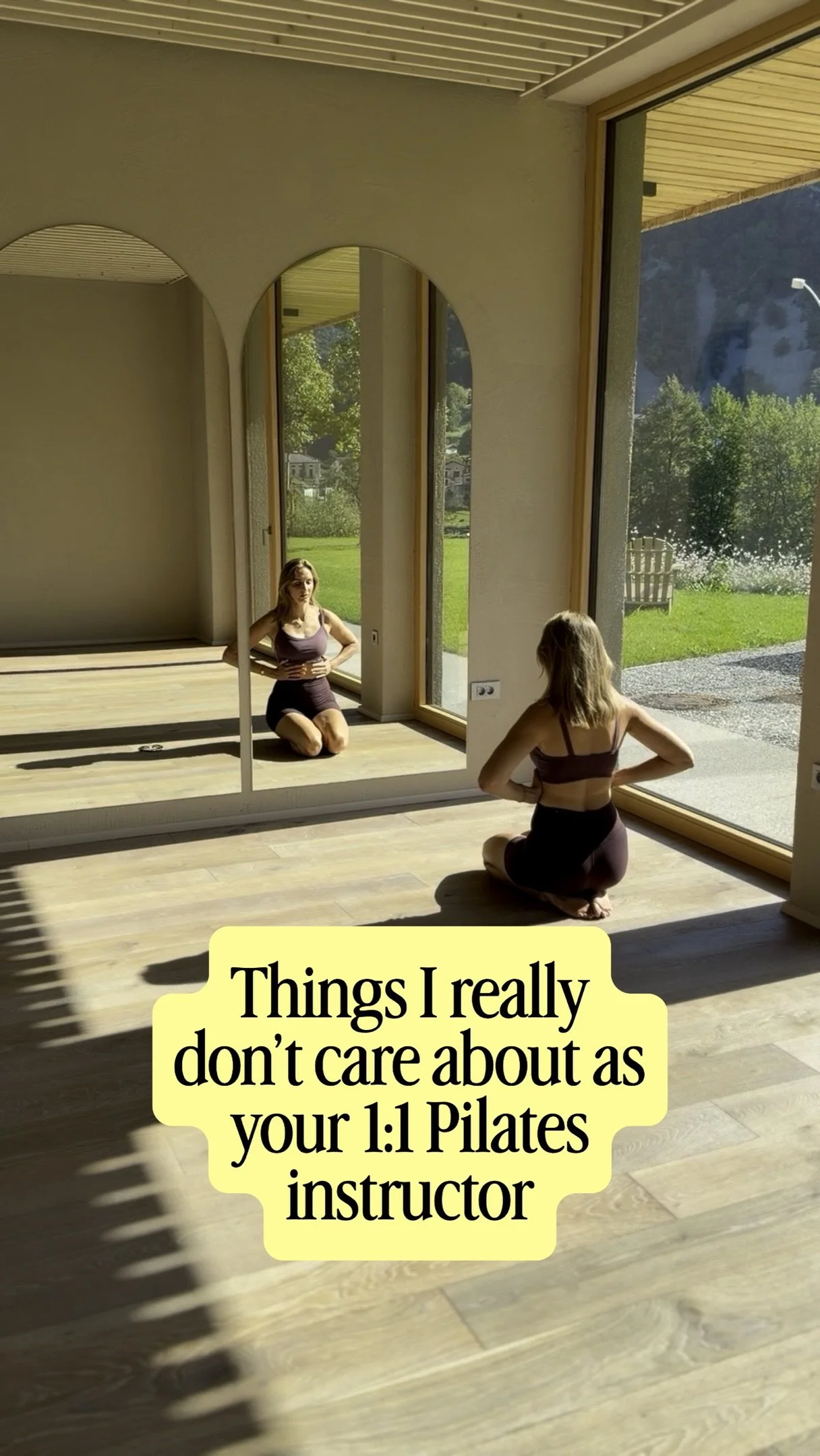 Just show up as yourself, you&rsquo;re not coming to pilates to perform.
Some days we&rsquo;ll work hard. Some days we&rsquo;ll take it slower. Sometimes we&rsquo;ll laugh a lot. Sometimes you might barely say a word.

You just have to show up. I&rsq