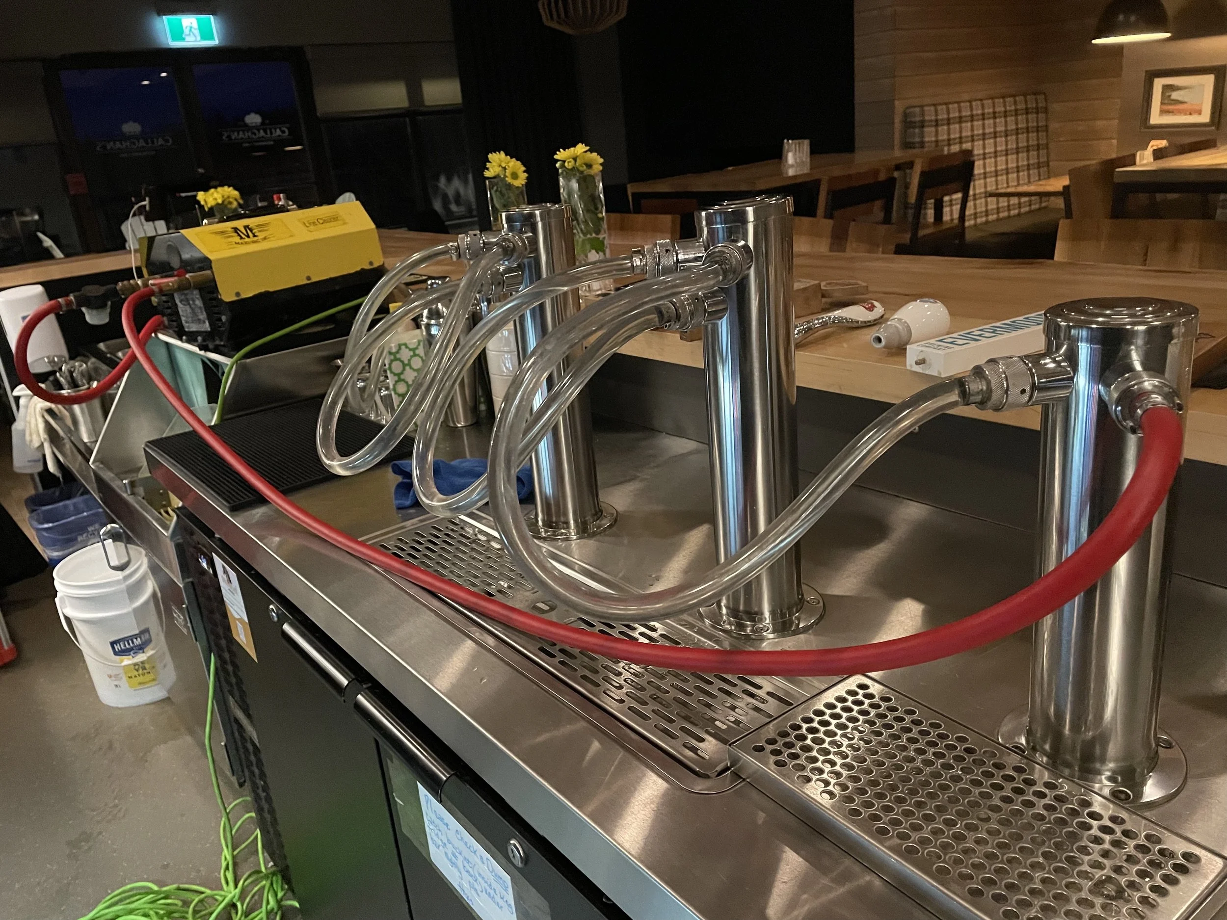 Cleaning draft beer lines using professional pump system