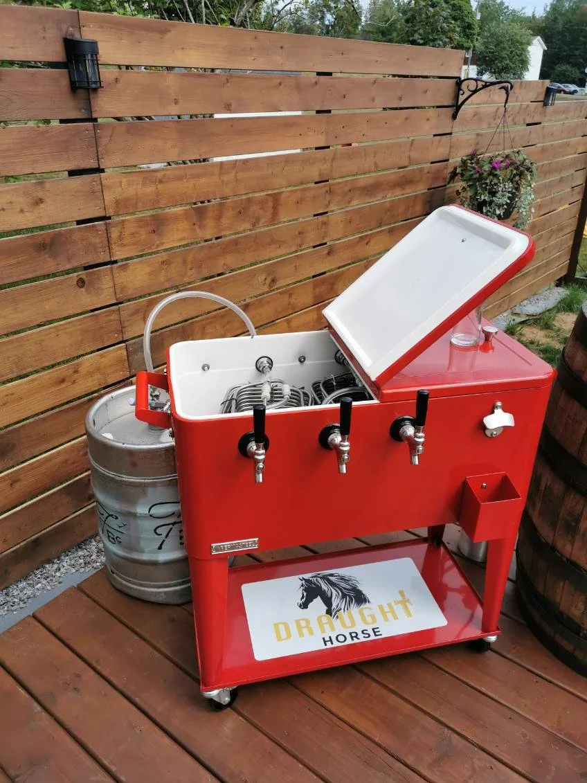 Jockey box used for mobile draft beer service