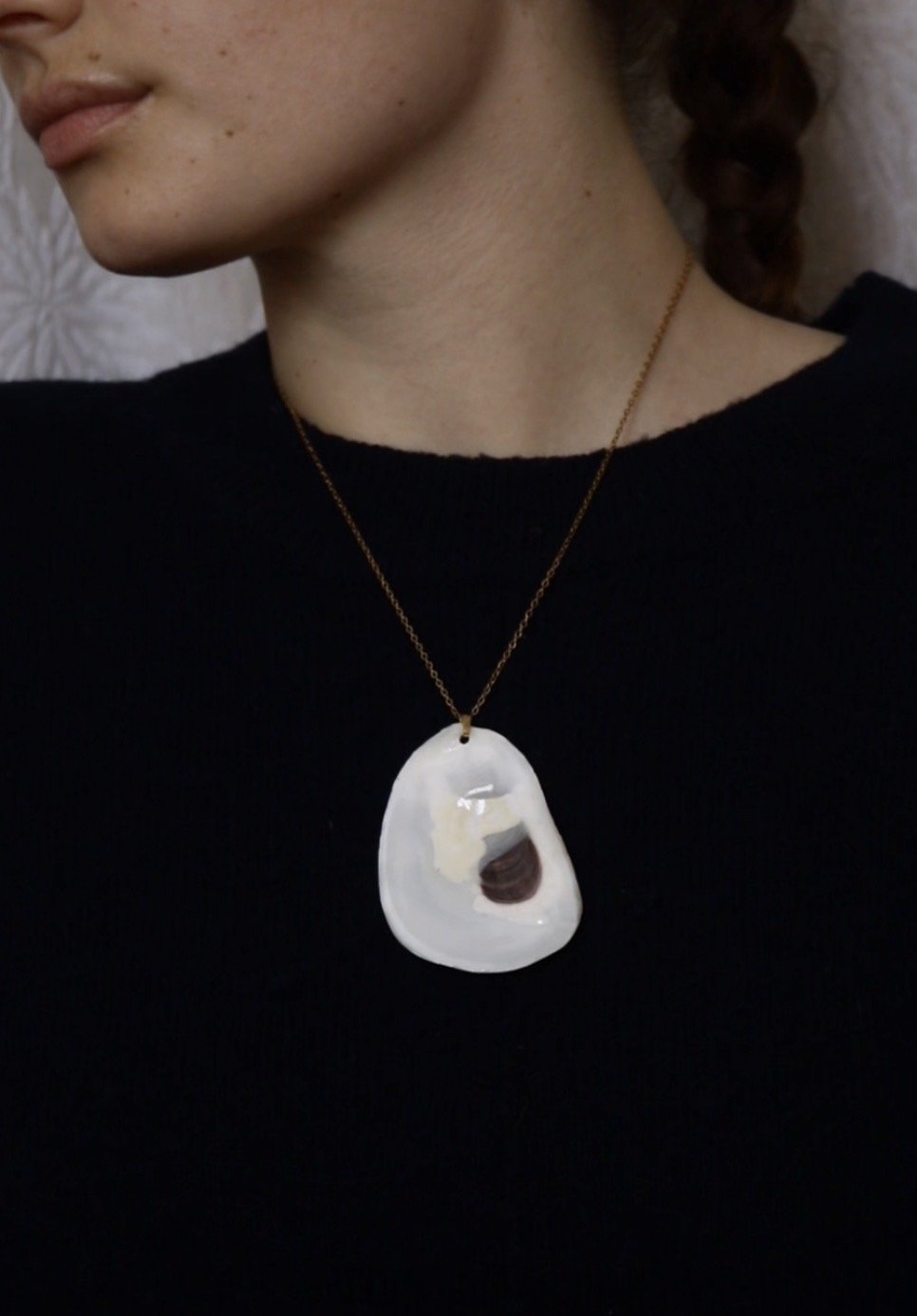 Gold Oyster Shell Necklace