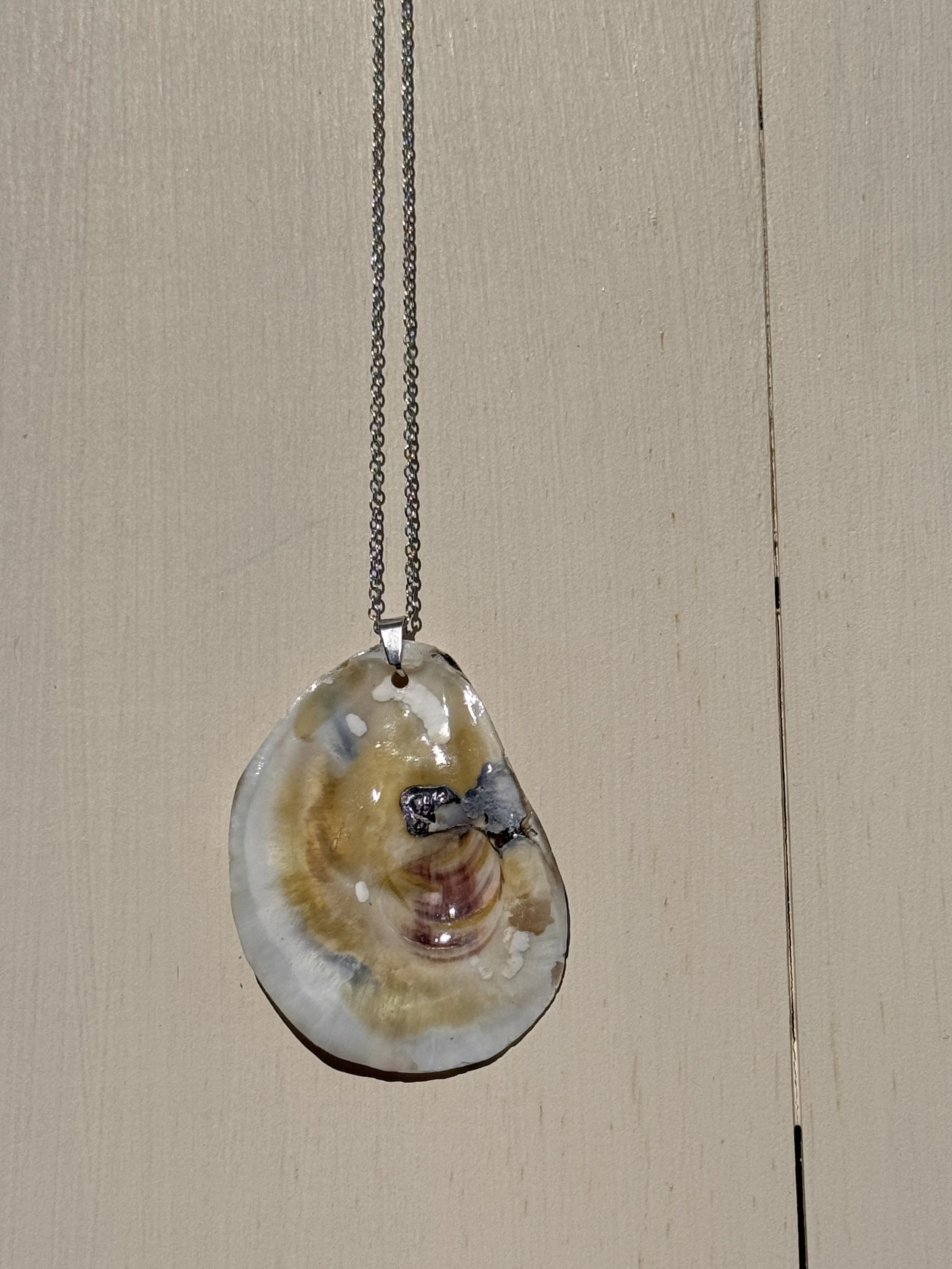 Silver Oyster Shell Necklace