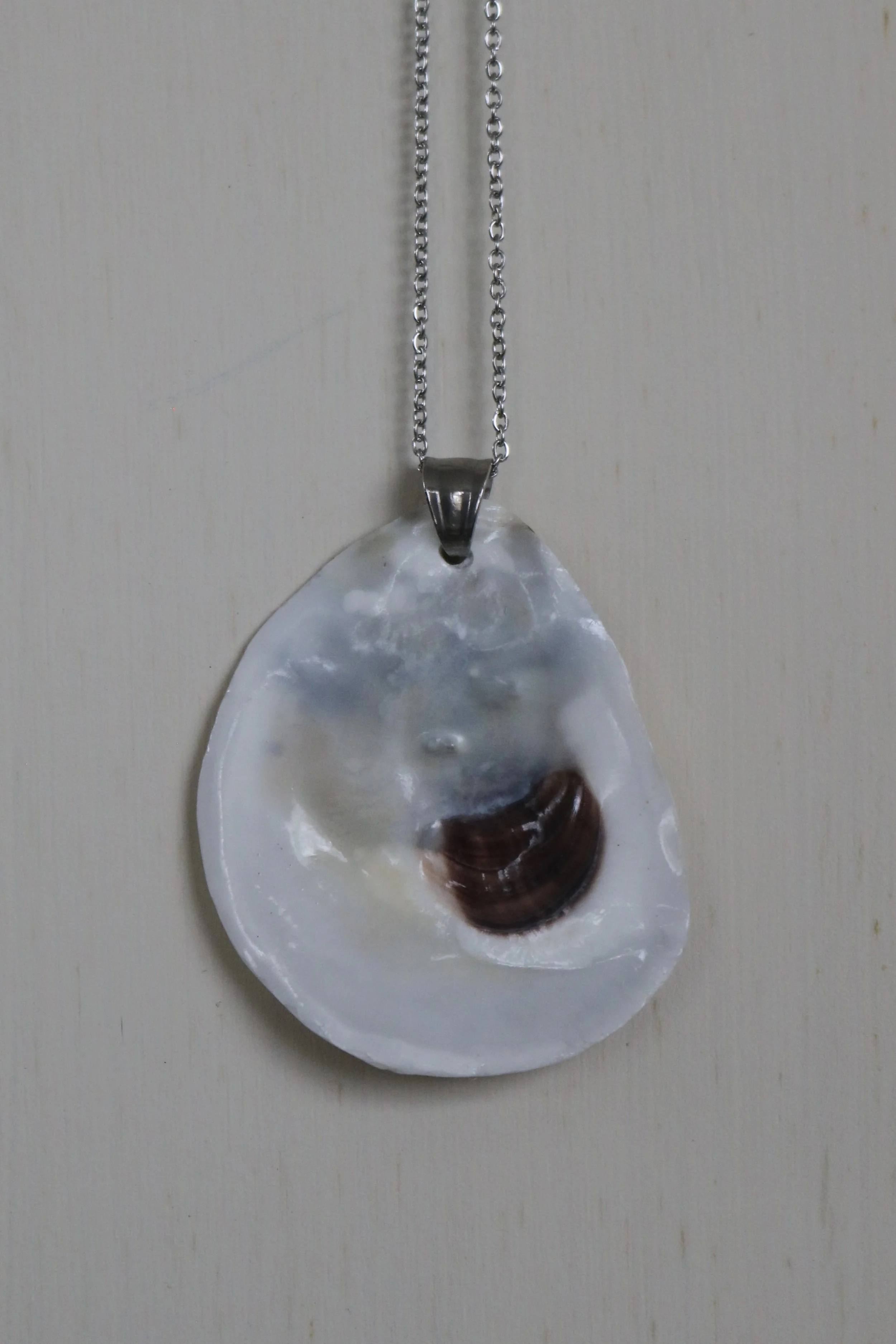 Silver Oyster Shell Necklace