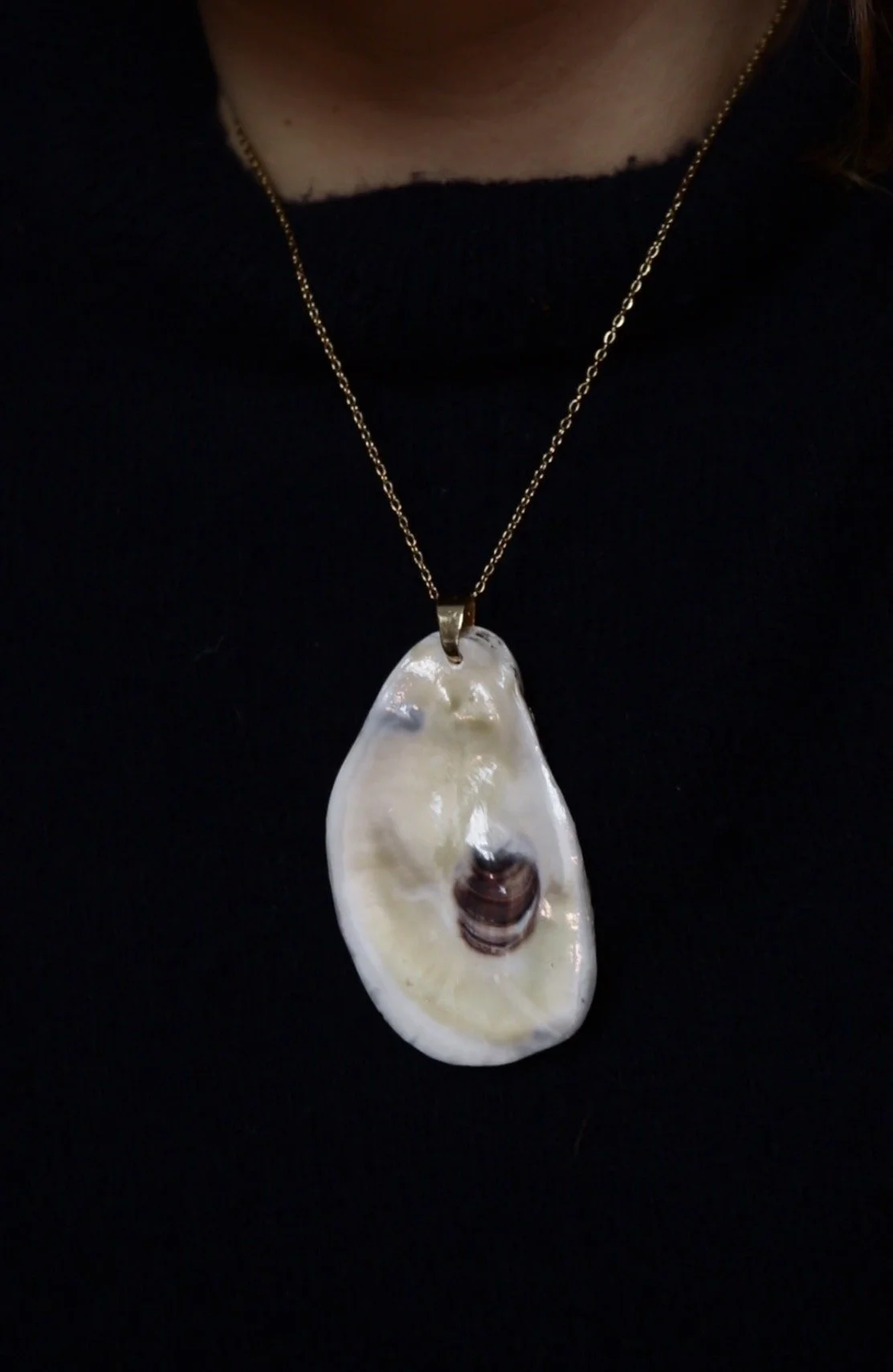Gold Oyster Shell Necklace